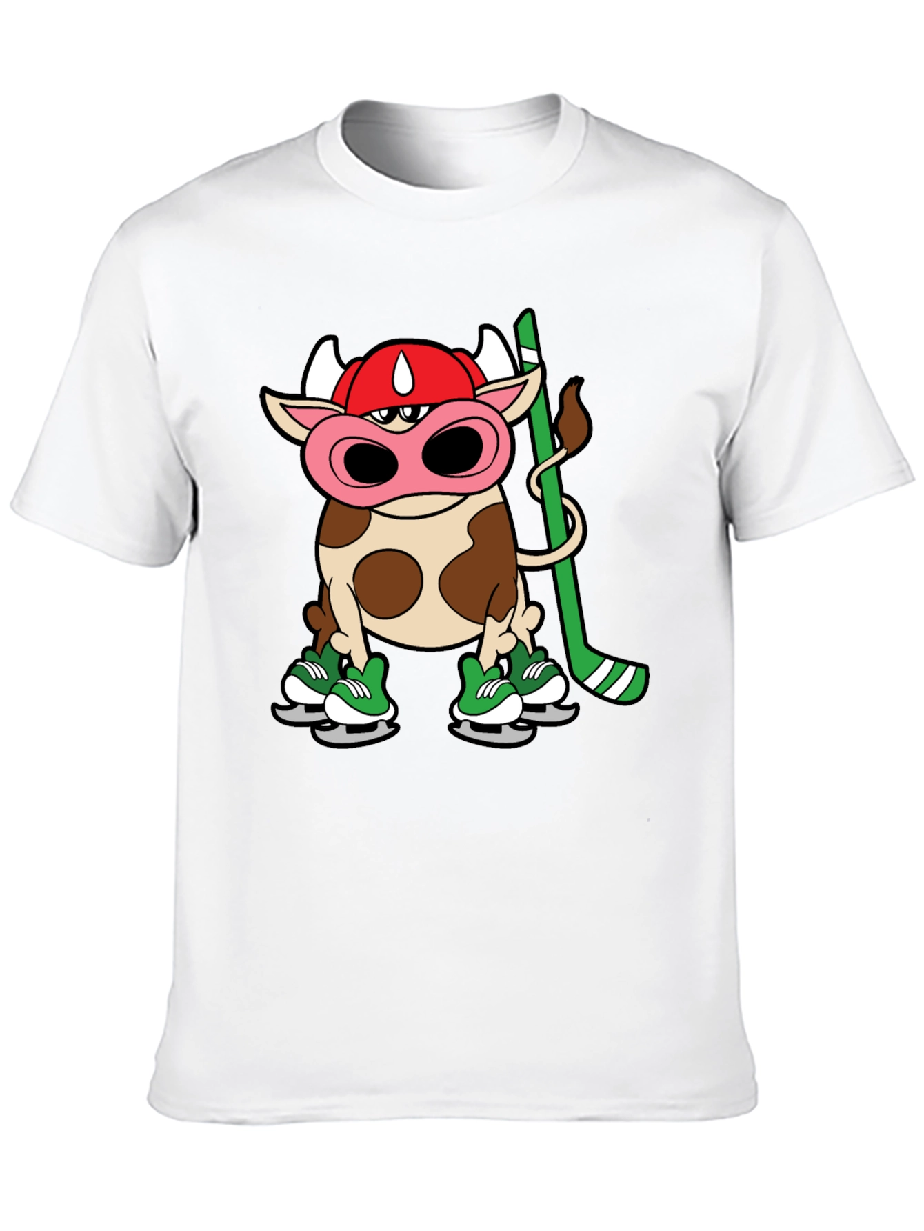 Hockey Cow T-Shirt - Quirky Cartoon Design