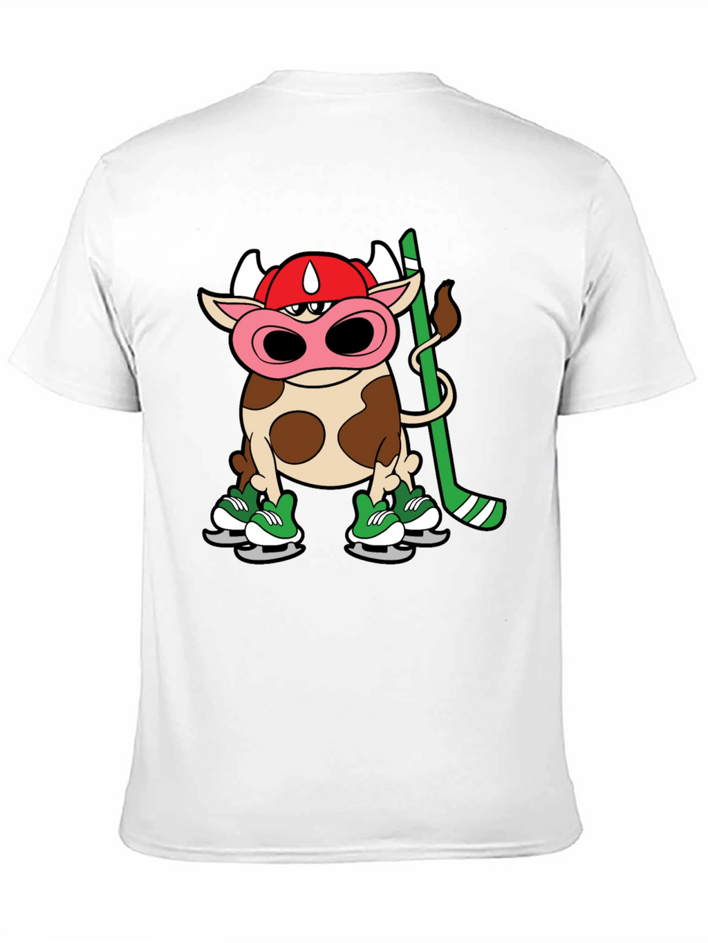 Hockey Cow T-Shirt - Quirky Cartoon Design