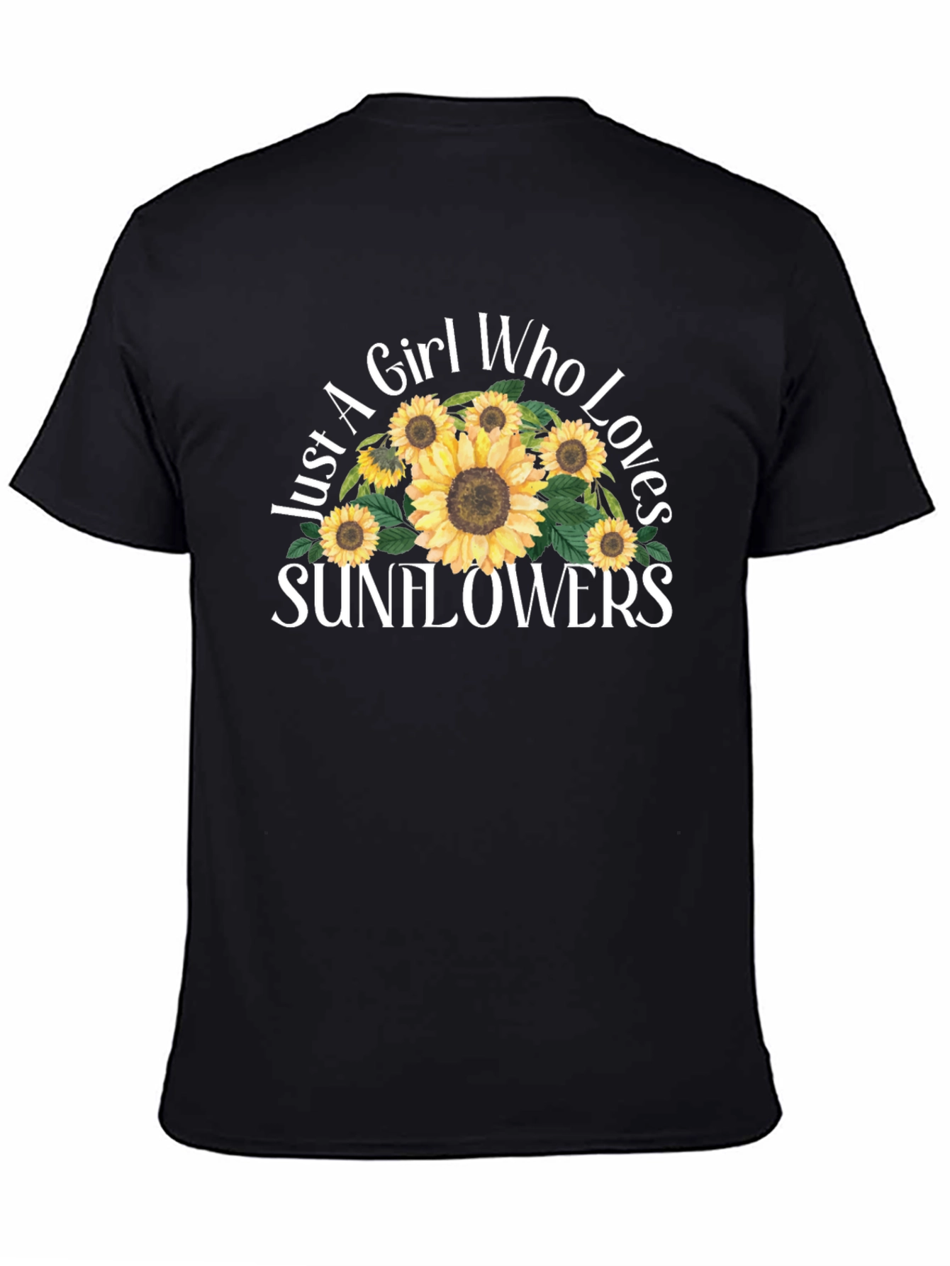 Sunflower Lover Graphic T-Shirt - Black Cotton Tee