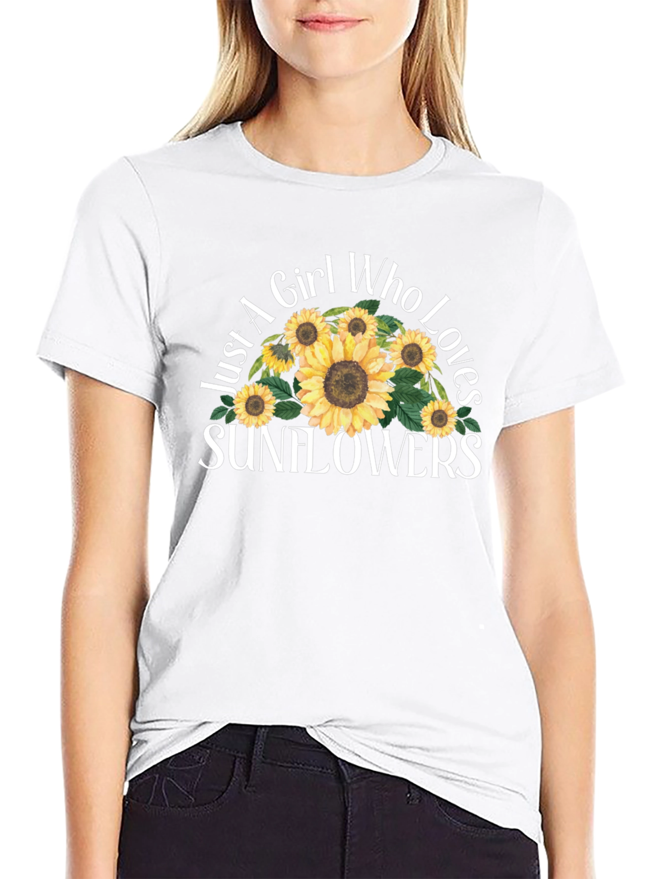 Sunflower Lover Graphic T-Shirt - Black Cotton Tee