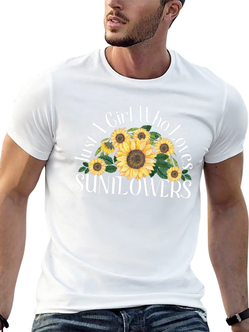 Sunflower Lover Graphic T-Shirt - Black Cotton Tee