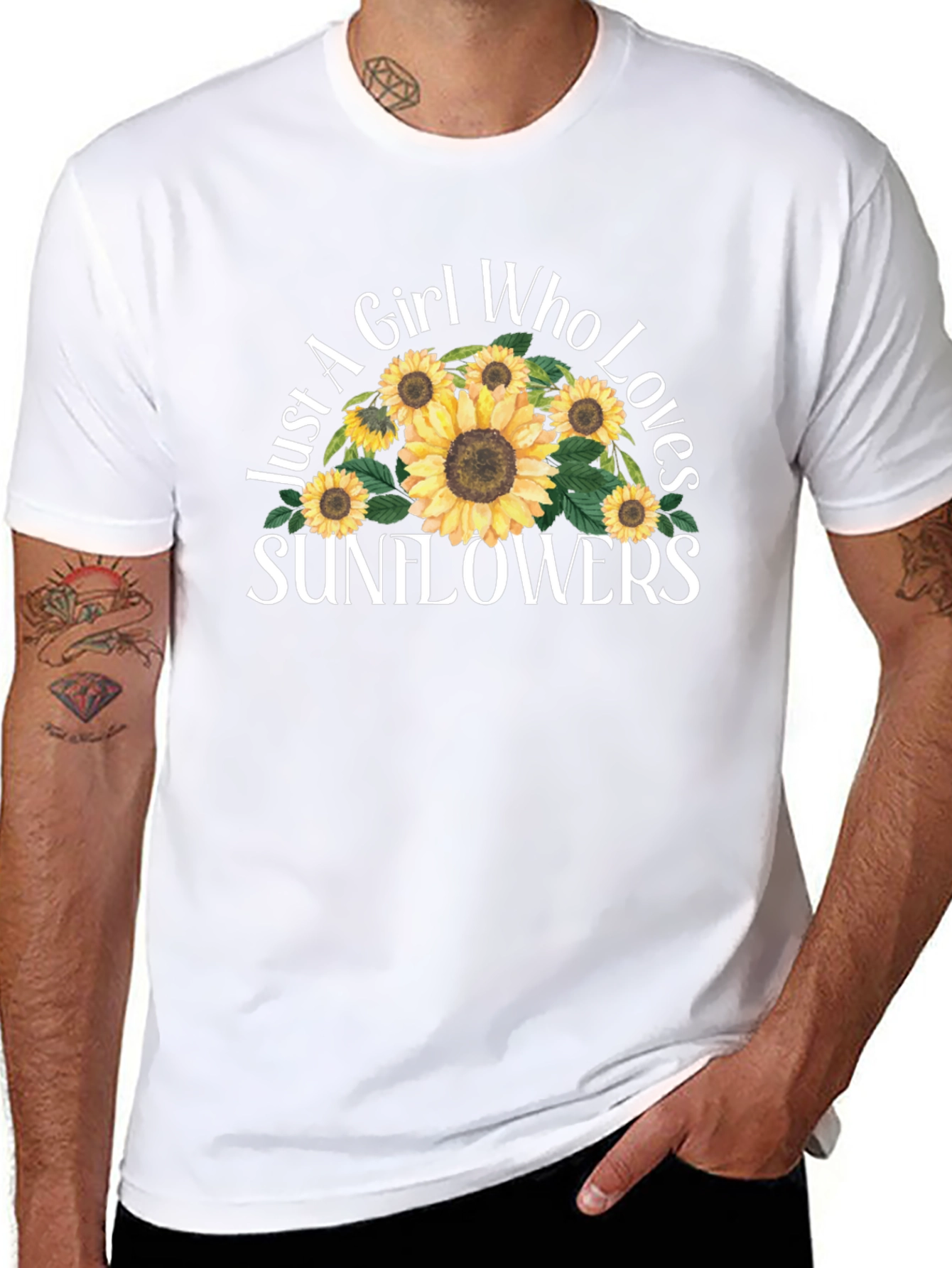 Sunflower Lover Graphic T-Shirt - Black Cotton Tee