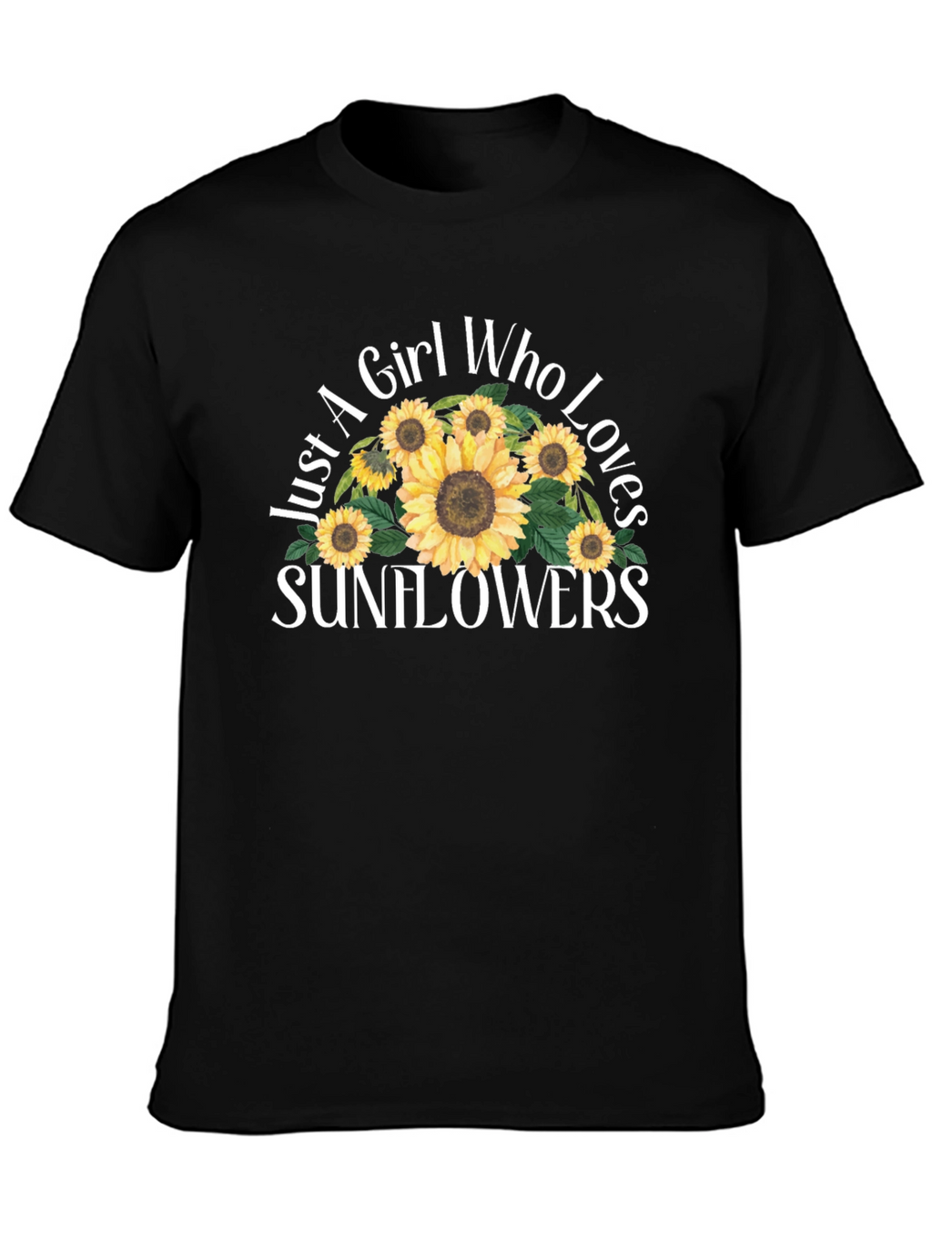 Sunflower Lover Graphic T-Shirt - Black Cotton Tee