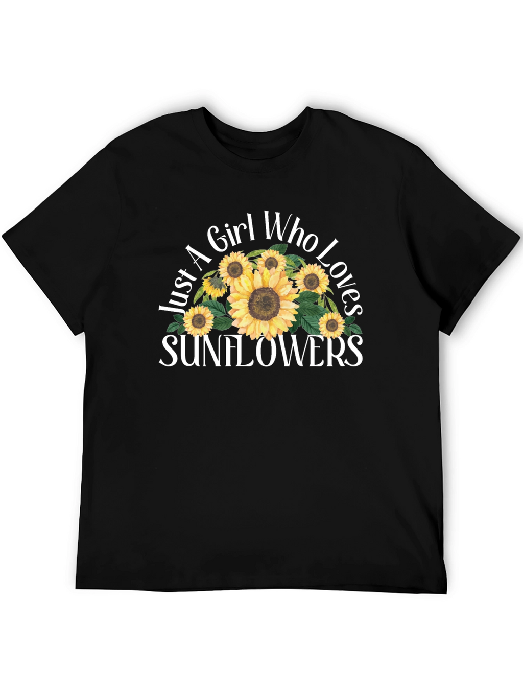 Sunflower Lover Graphic T-Shirt - Black Cotton Tee
