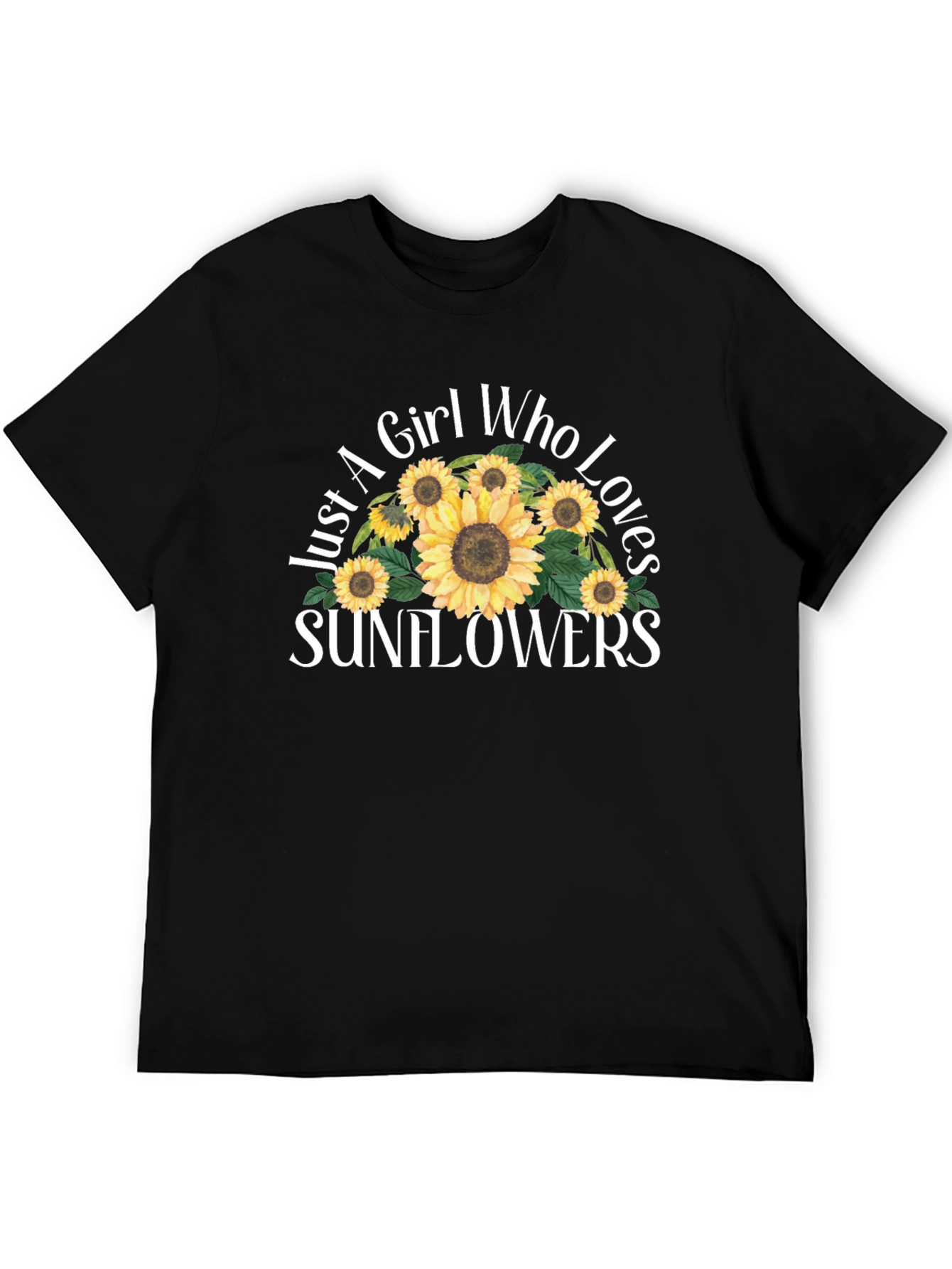 Sunflower Lover Graphic T-Shirt - Black Cotton Tee