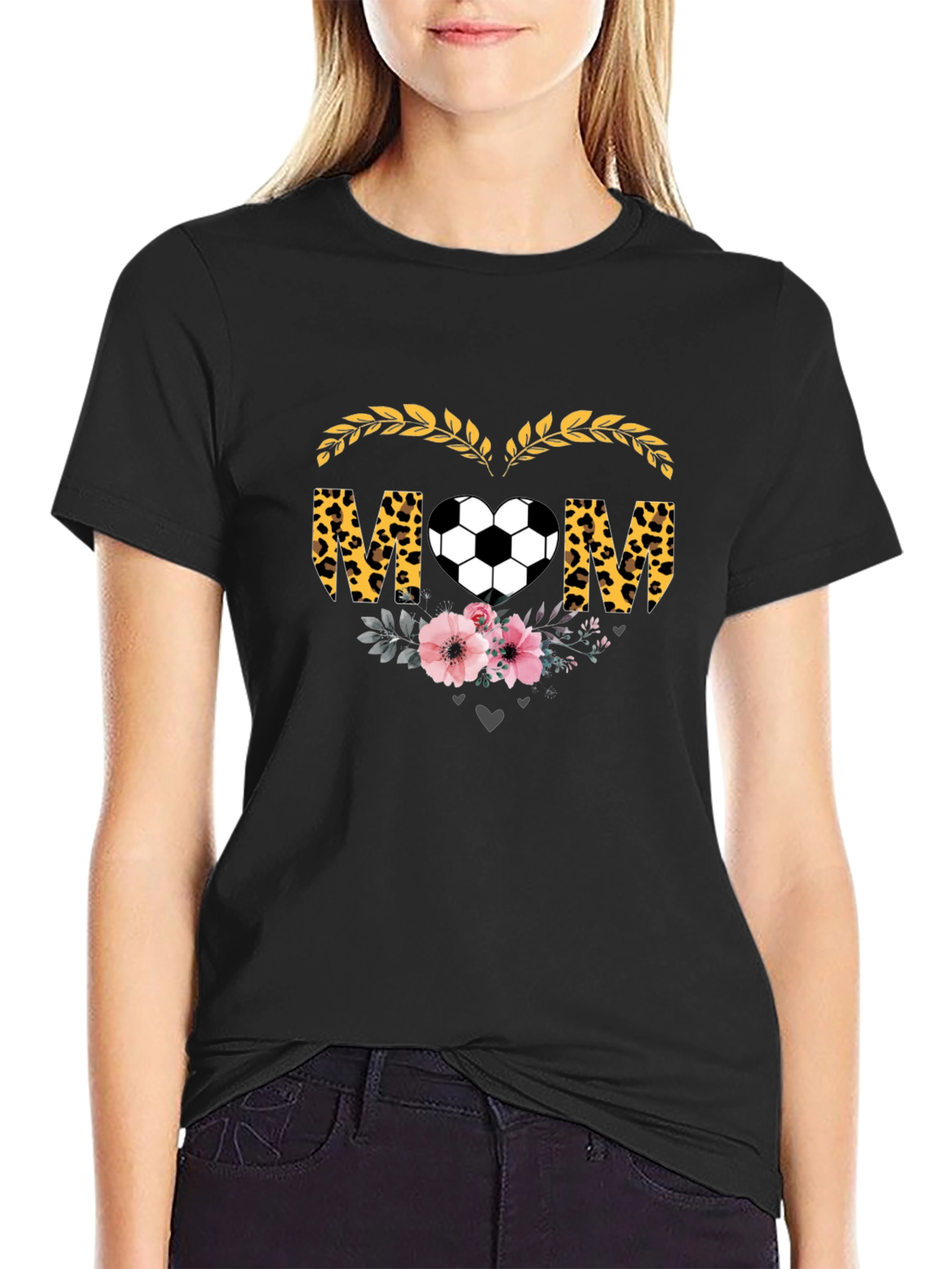 Soccer Mom T-Shirt - Leopard Heart Graphic Tee