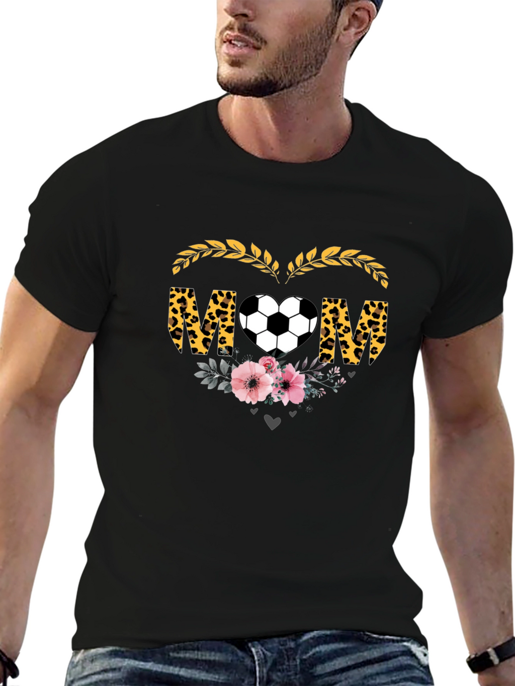 Soccer Mom T-Shirt - Leopard Heart Graphic Tee