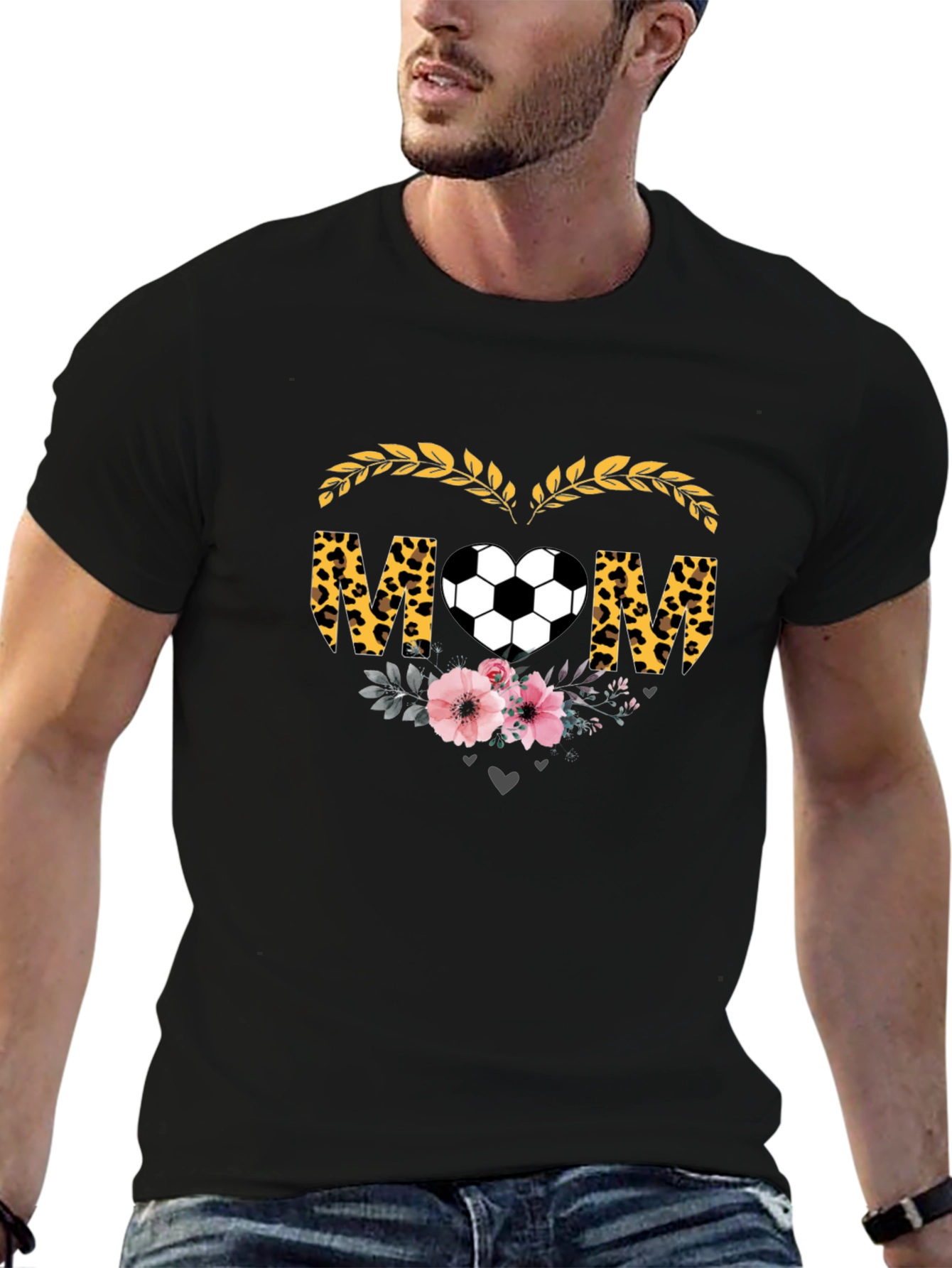 Soccer Mom T-Shirt - Leopard Heart Graphic Tee