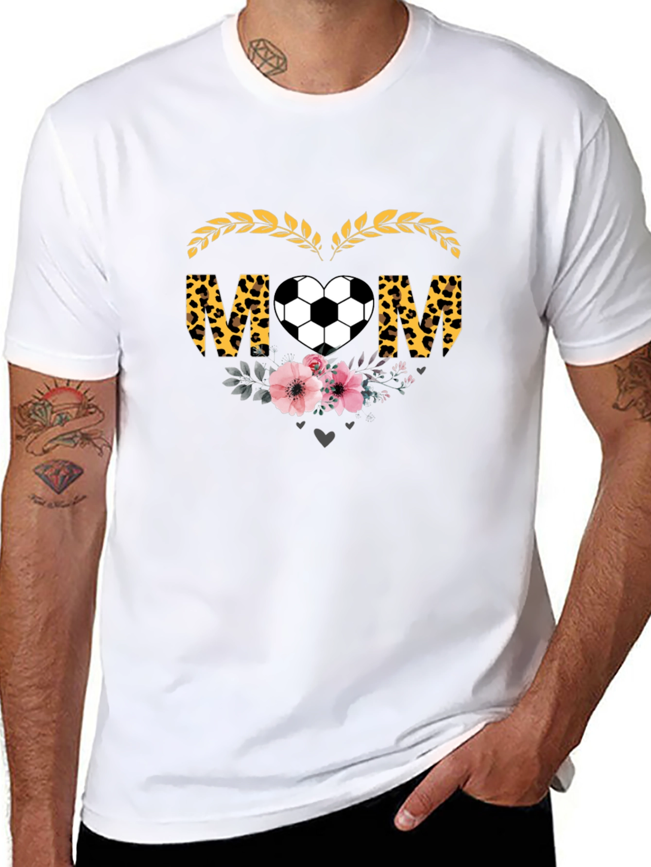Soccer Mom T-Shirt - Leopard Heart Graphic Tee