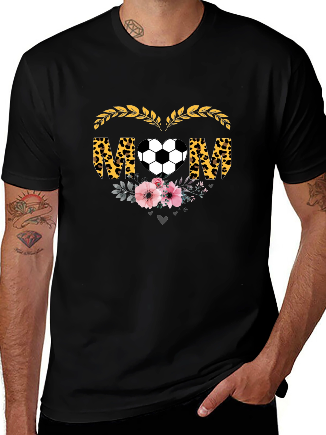 Soccer Mom T-Shirt - Leopard Heart Graphic Tee