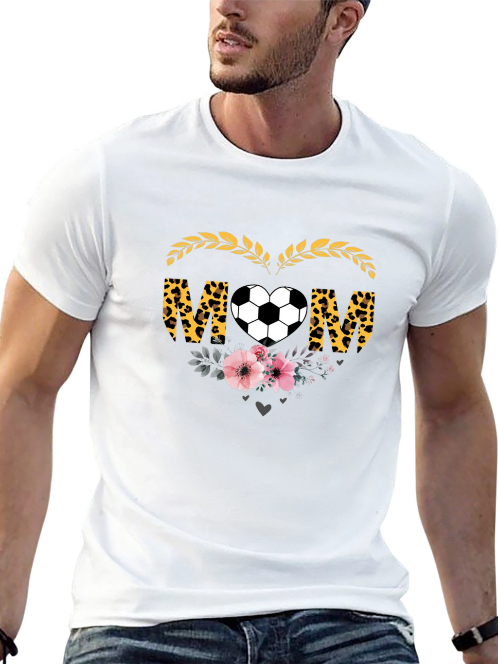 Soccer Mom T-Shirt - Leopard Heart Graphic Tee