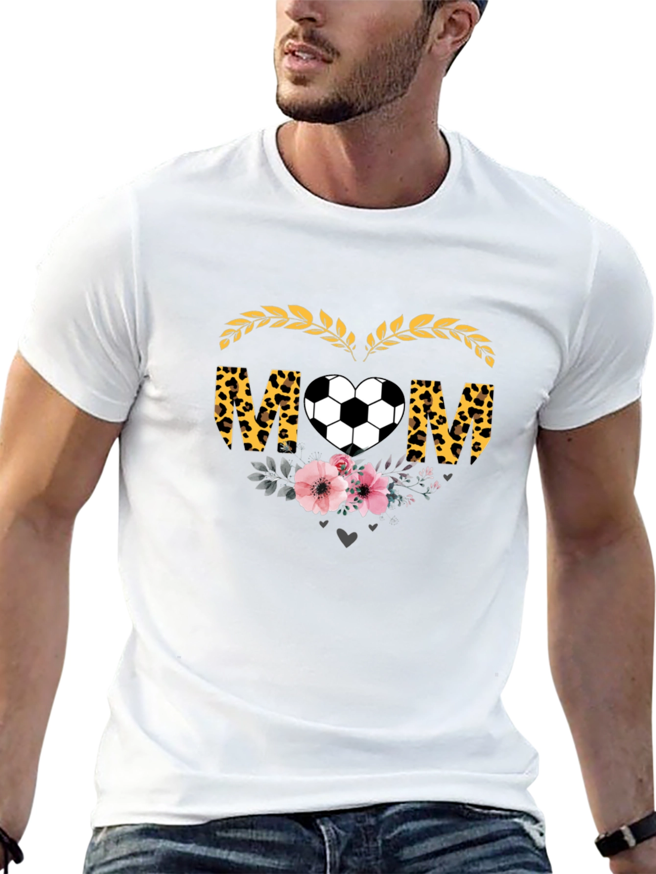 Soccer Mom T-Shirt - Leopard Heart Graphic Tee