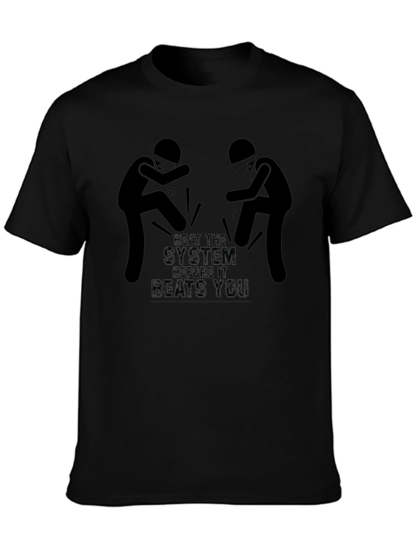 Beat the System Graphic T-Shirt - Black