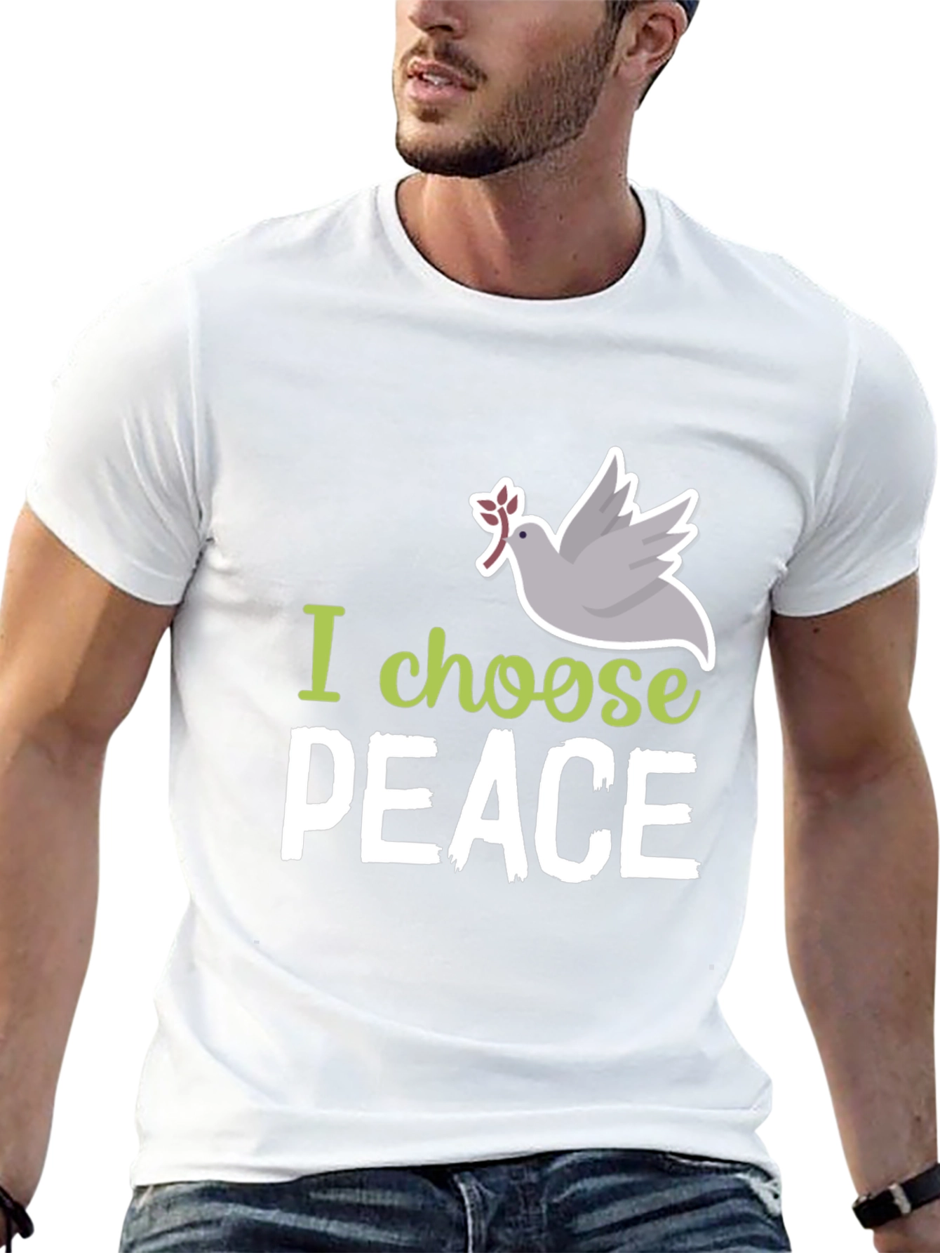 I Choose Peace Dove Graphic Black T-Shirt