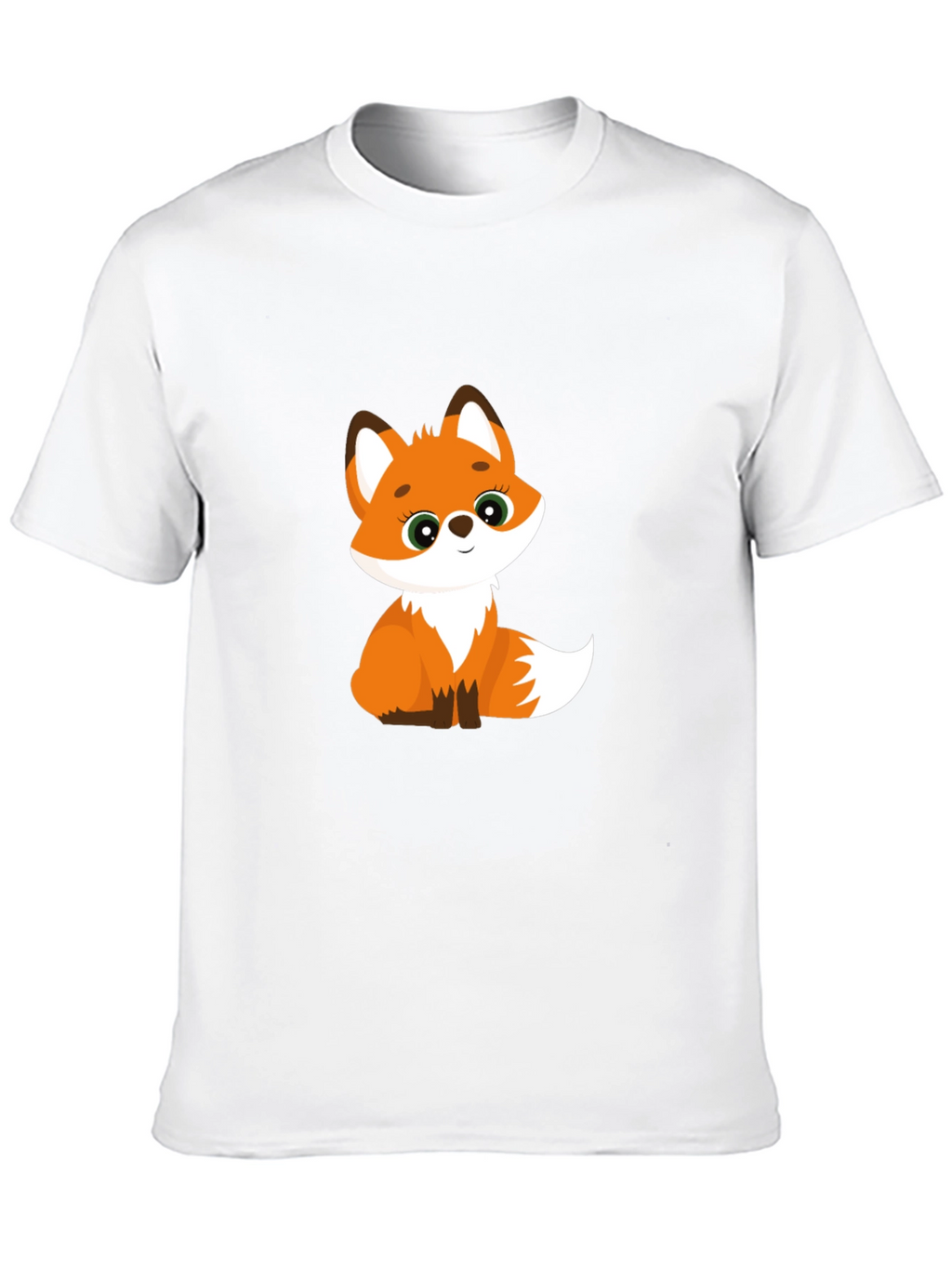 Cute Fox Graphic Tee - Black Cotton Blend