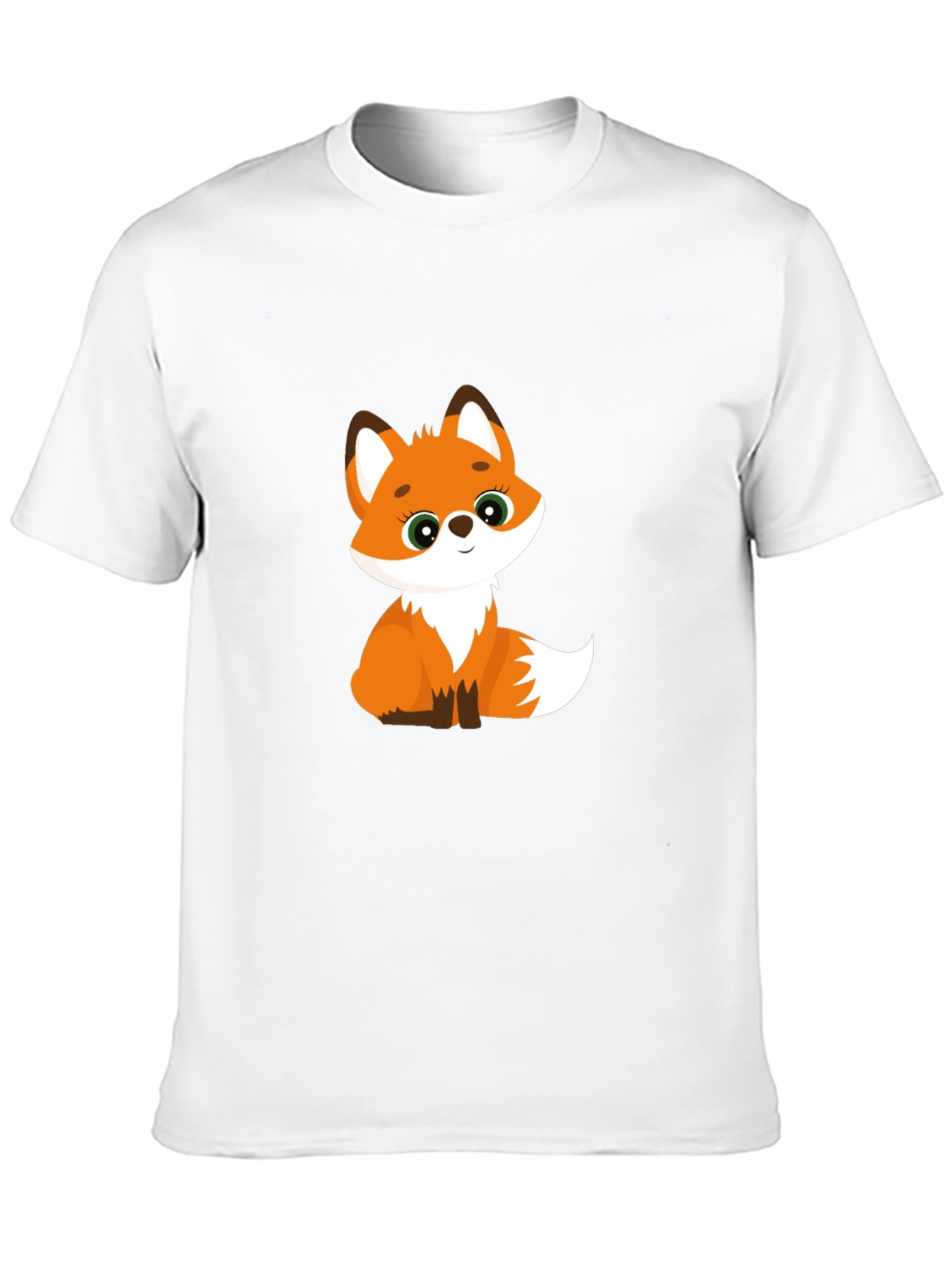 Cute Fox Graphic Tee - Black Cotton Blend