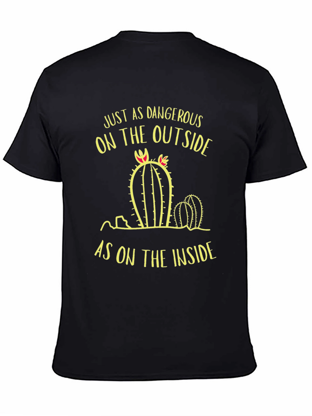 Dangerous Cactus Graphic Print Mens Black T-Shirt