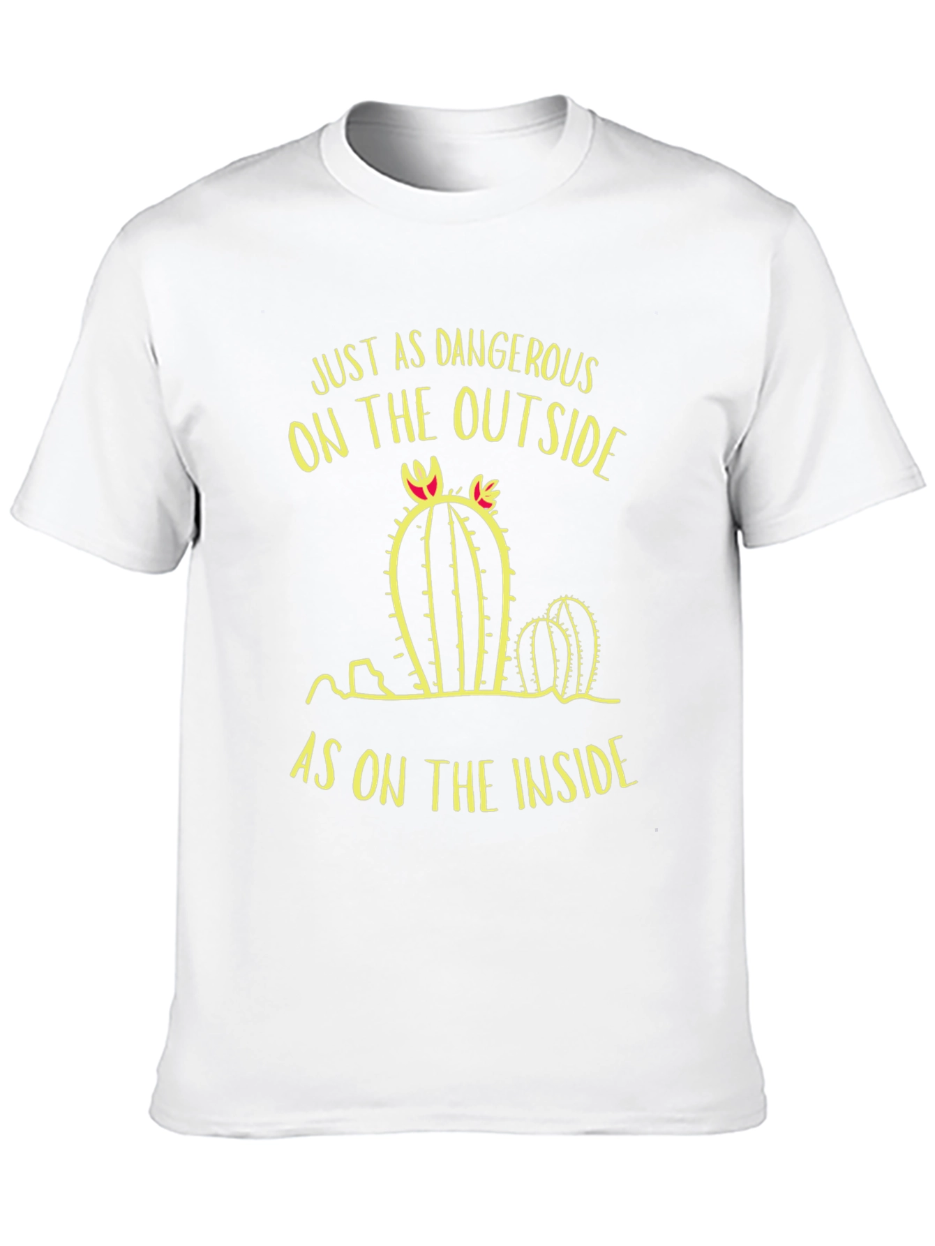 Dangerous Cactus Graphic Print Mens Black T-Shirt