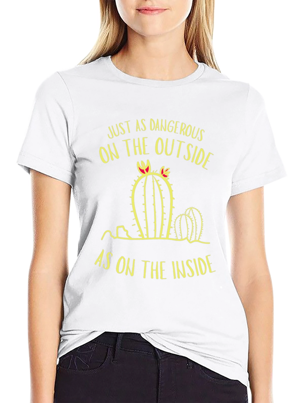 Dangerous Cactus Graphic Print Mens Black T-Shirt