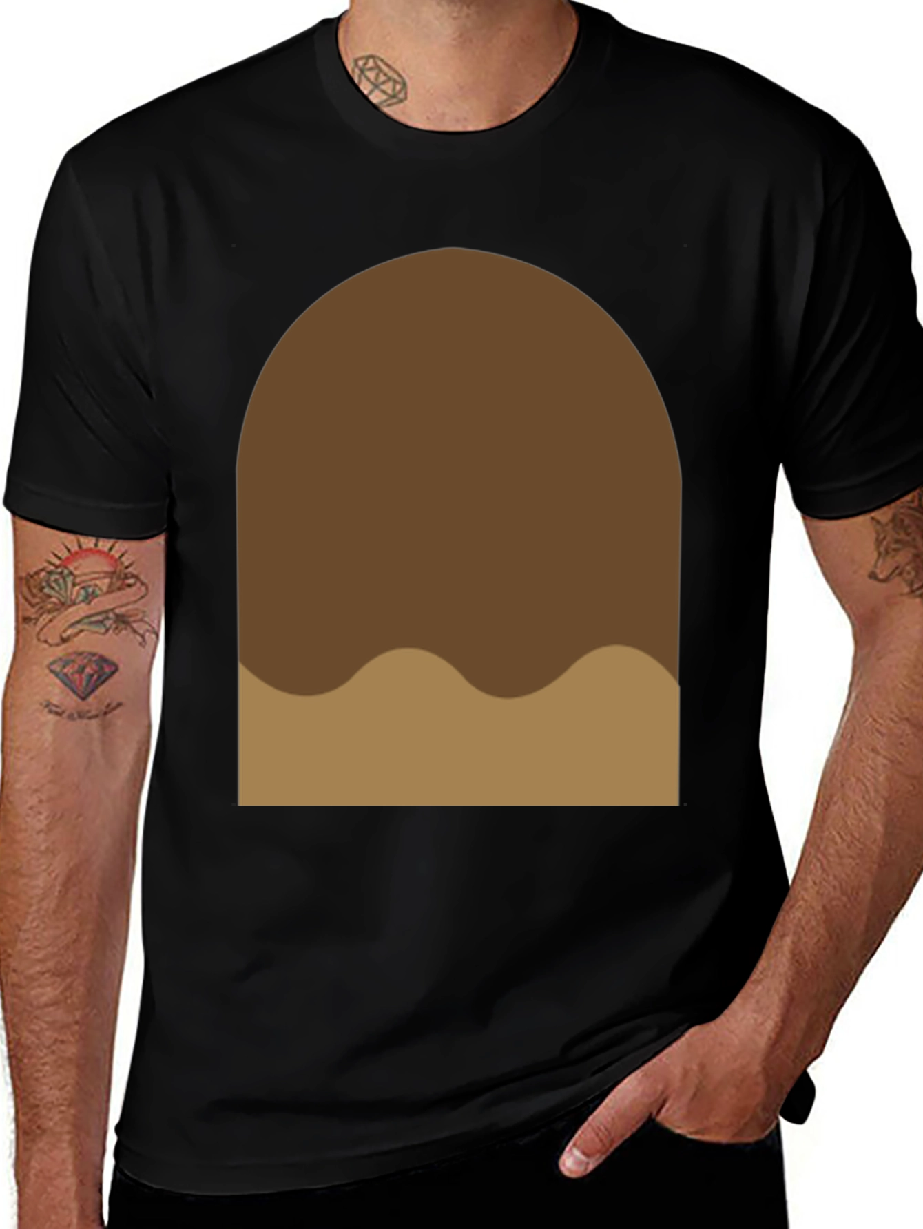 Brown Blob Graphic Tee - Soft Cotton Casual Shirt
