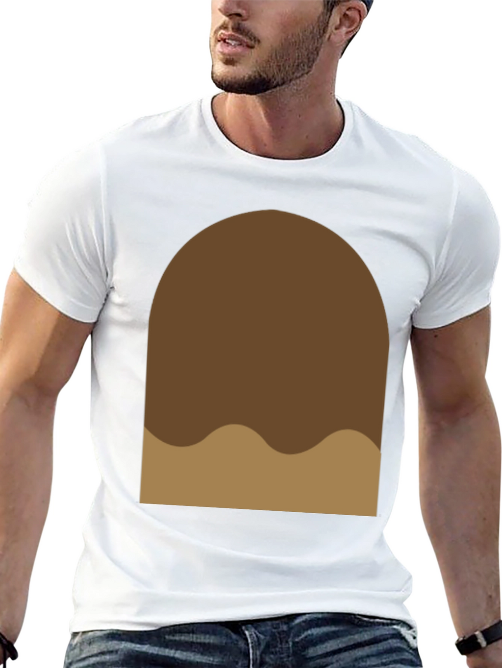 Brown Blob Graphic Tee - Soft Cotton Casual Shirt