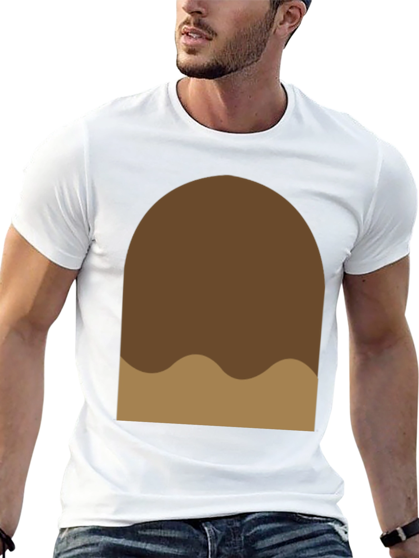 Brown Blob Graphic Tee - Soft Cotton Casual Shirt