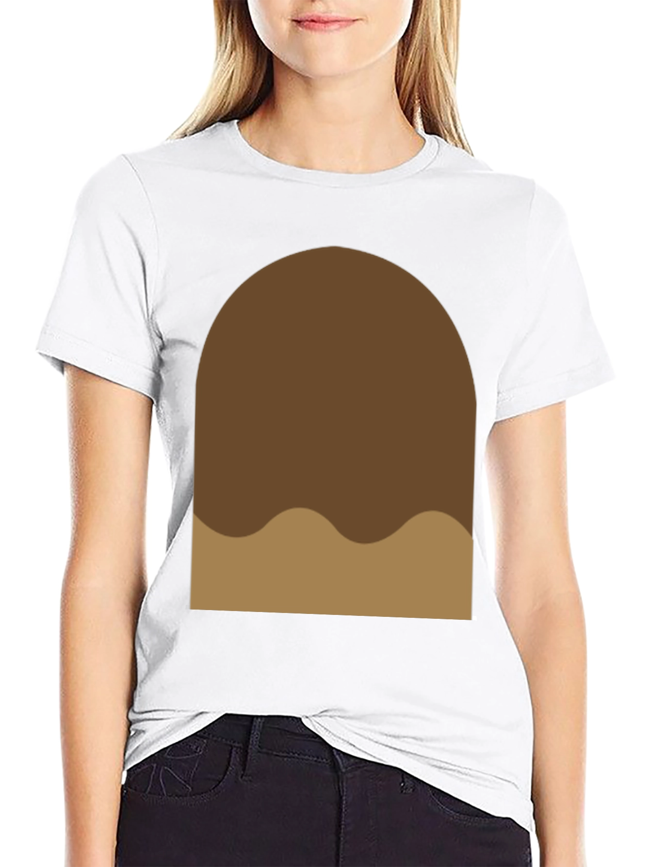 Brown Blob Graphic Tee - Soft Cotton Casual Shirt