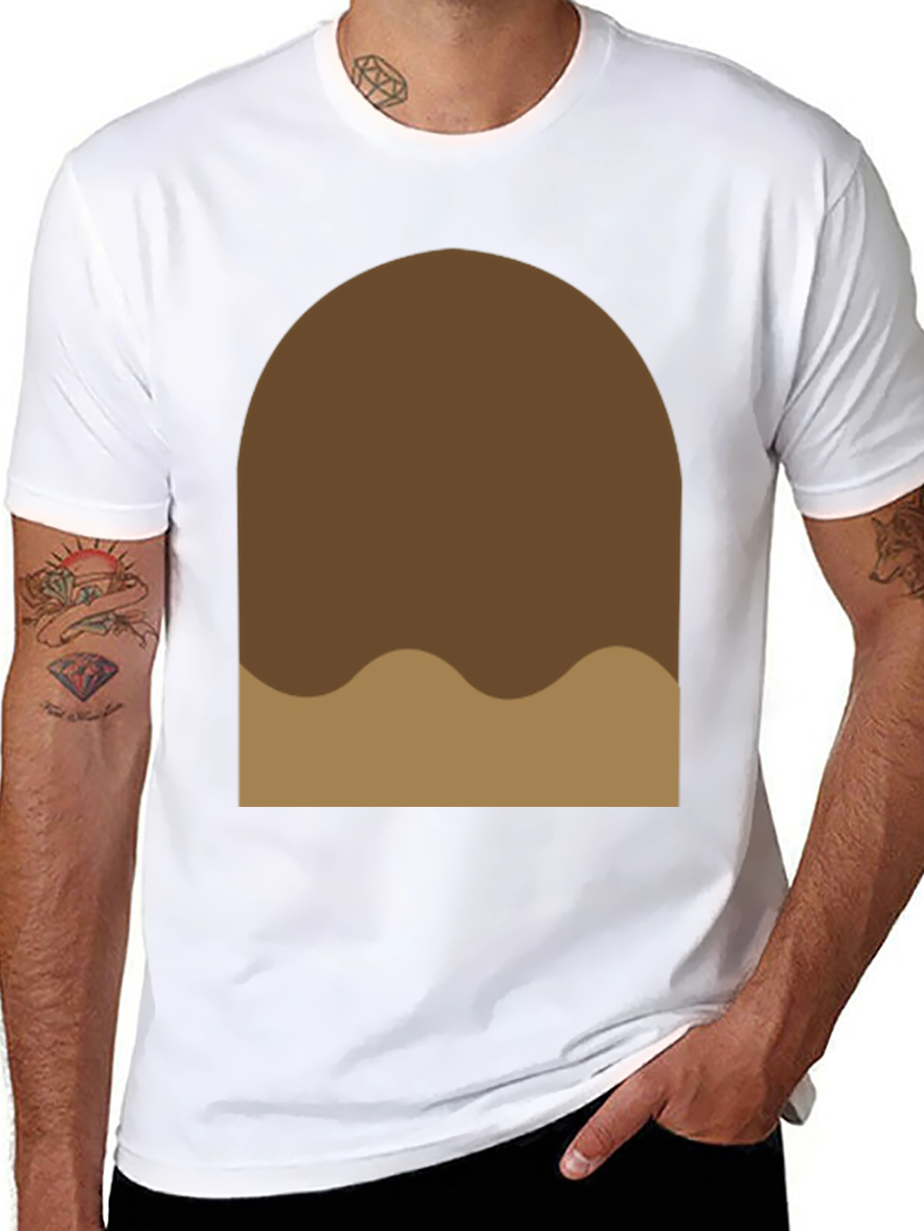 Brown Blob Graphic Tee - Soft Cotton Casual Shirt