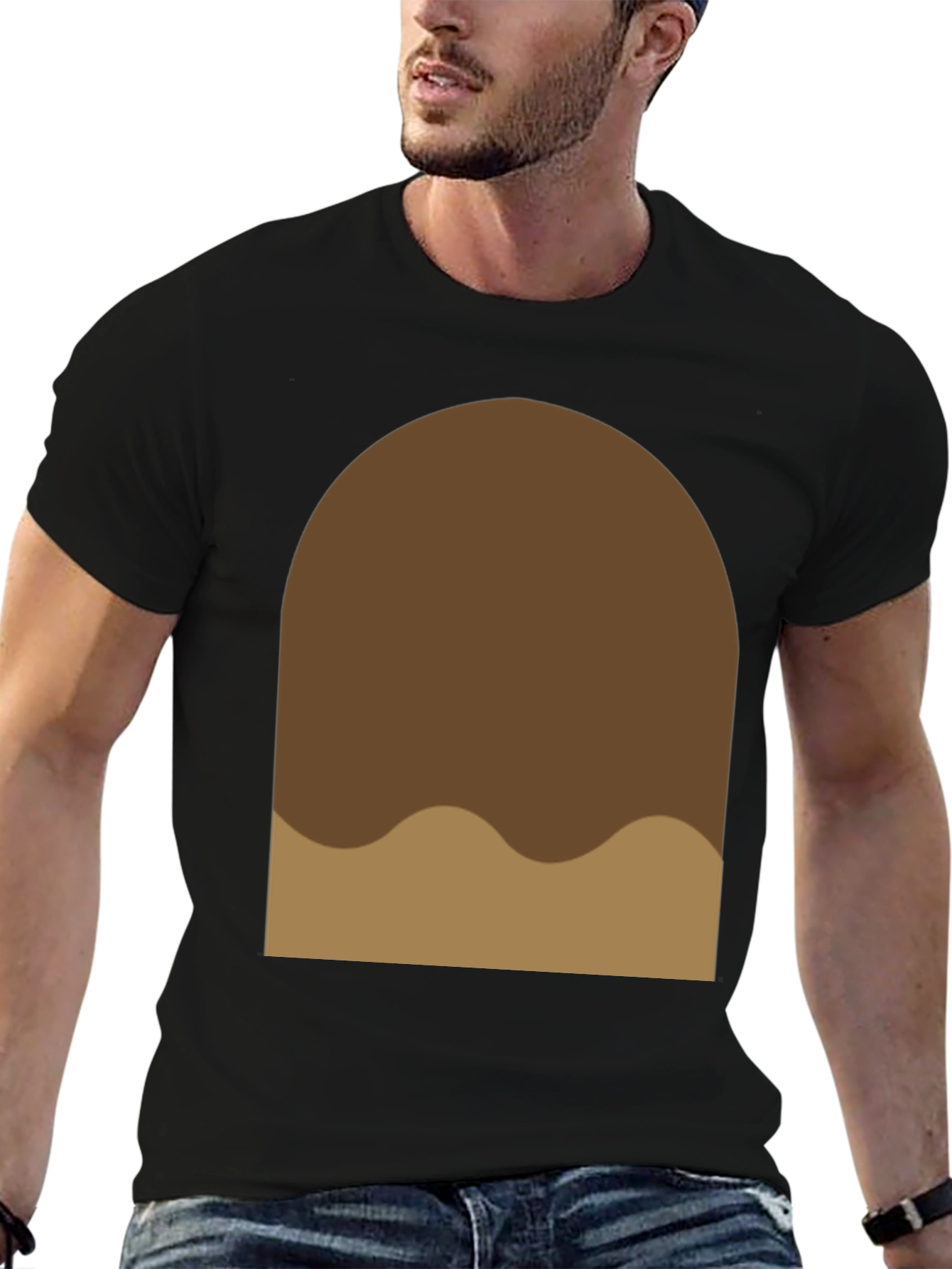 Brown Blob Graphic Tee - Soft Cotton Casual Shirt