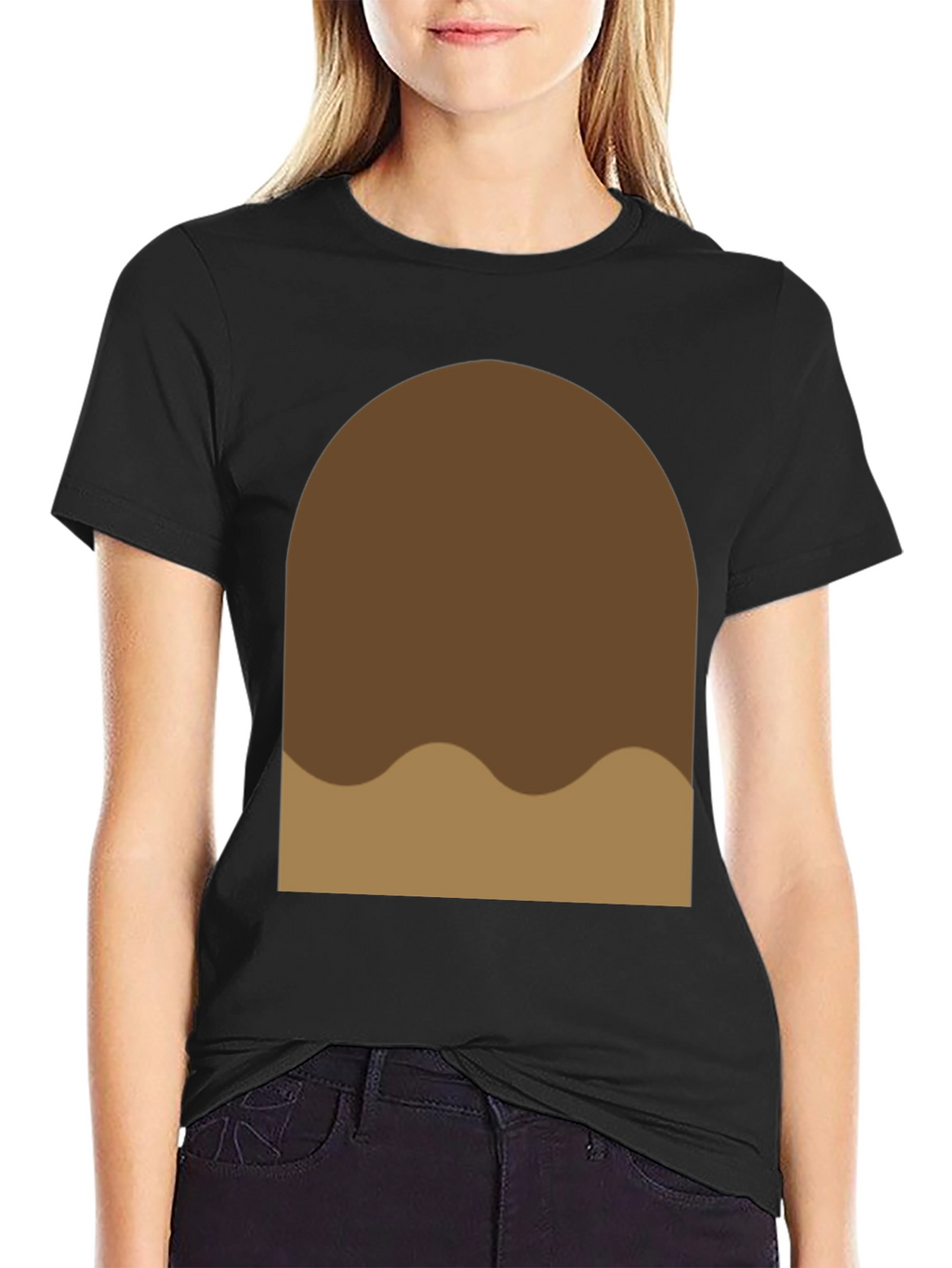 Brown Blob Graphic Tee - Soft Cotton Casual Shirt