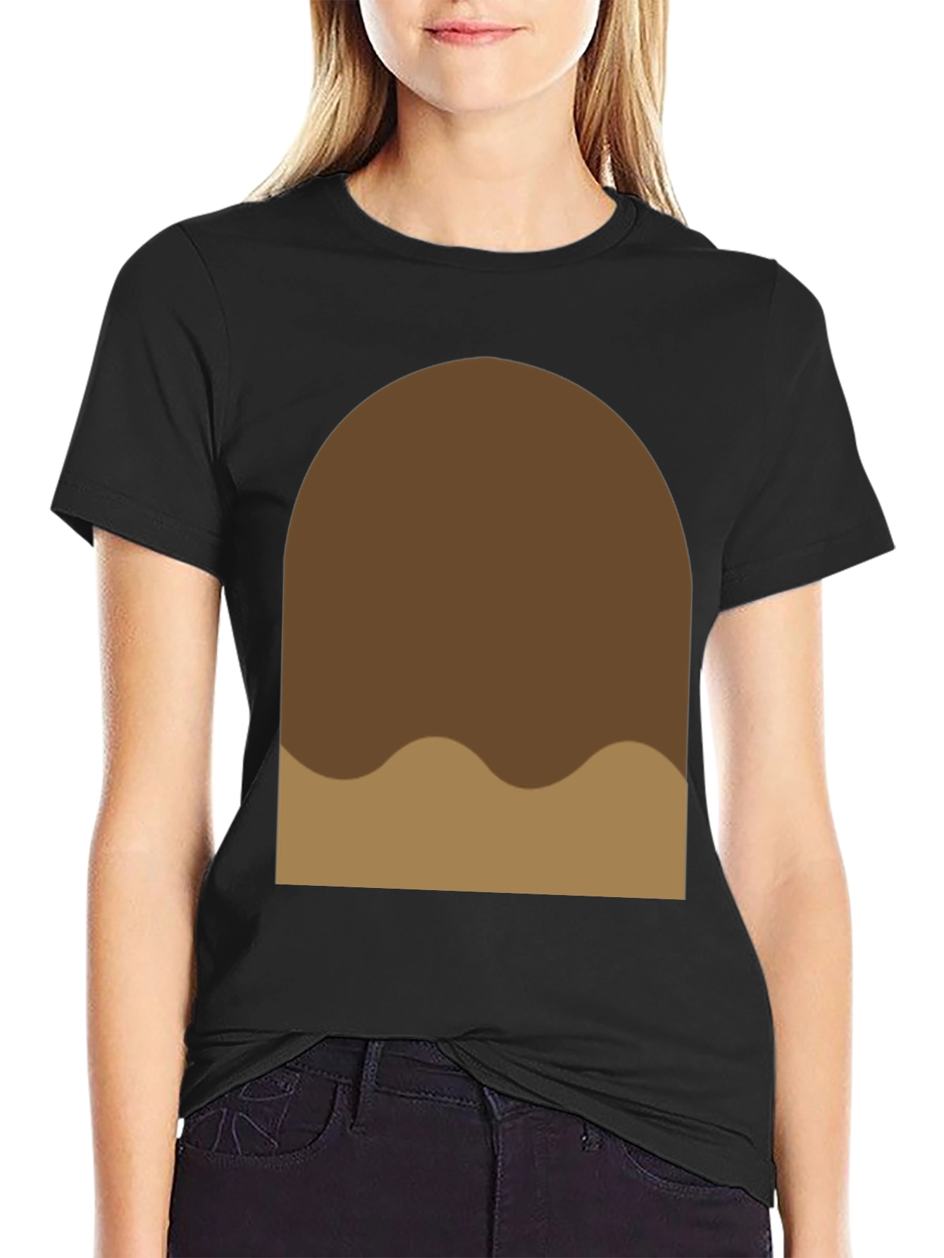 Brown Blob Graphic Tee - Soft Cotton Casual Shirt