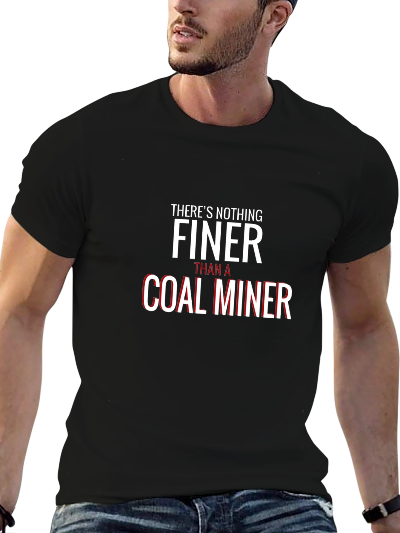 Coal Miner T-Shirt - Black Crew Neck Tee