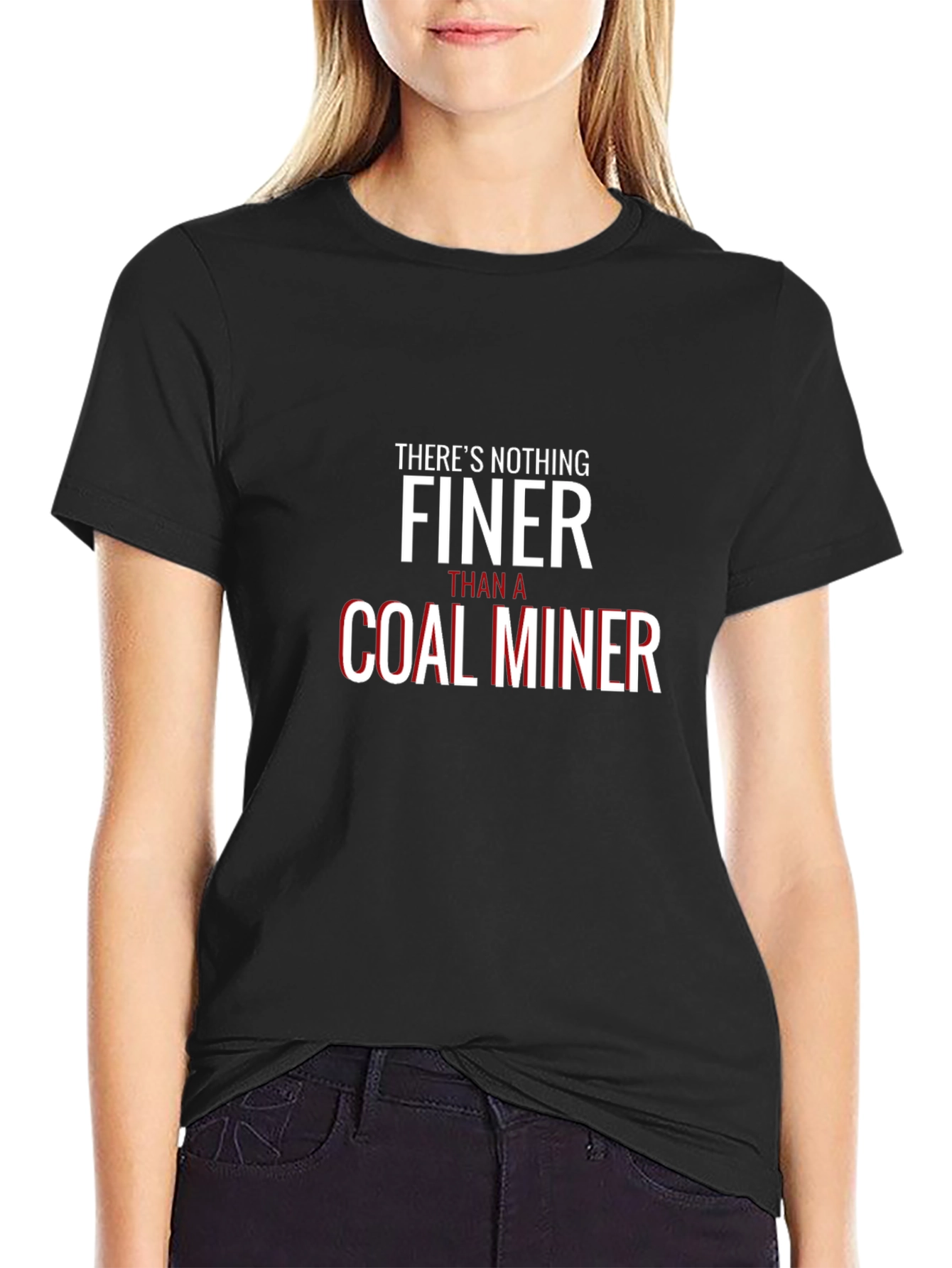 Coal Miner T-Shirt - Black Crew Neck Tee