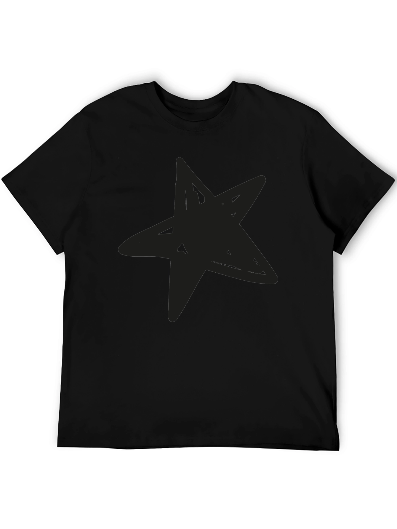 Mens Black Star Graphic T-Shirt