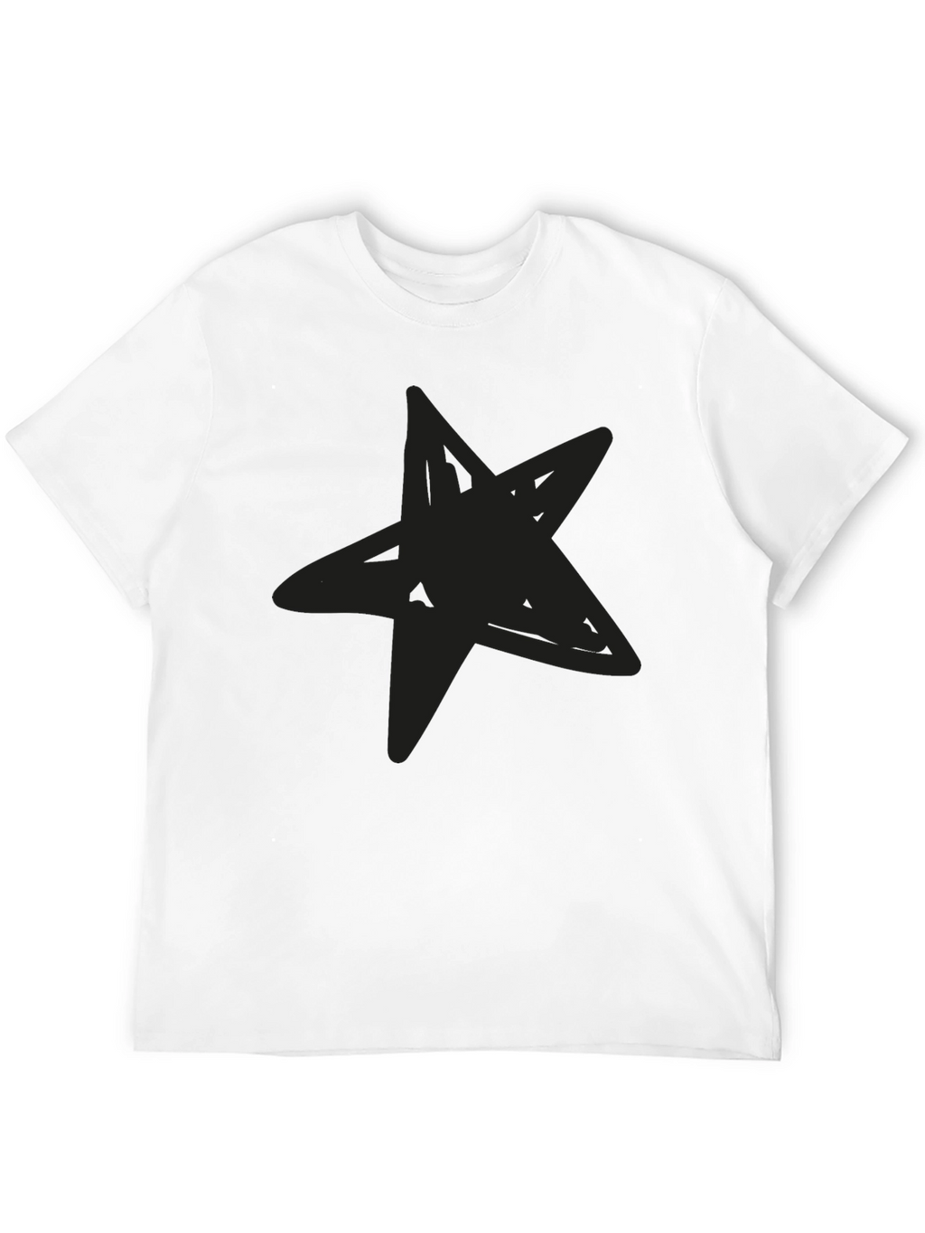 Mens Black Star Graphic T-Shirt