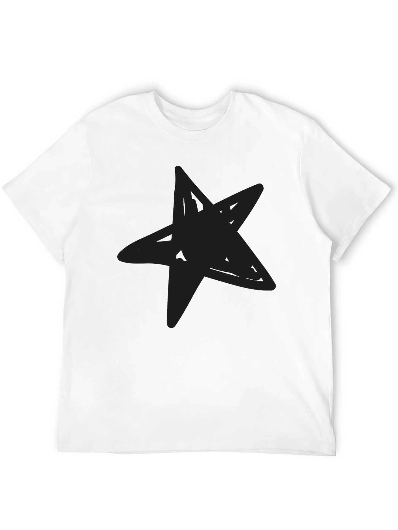Mens Black Star Graphic T-Shirt