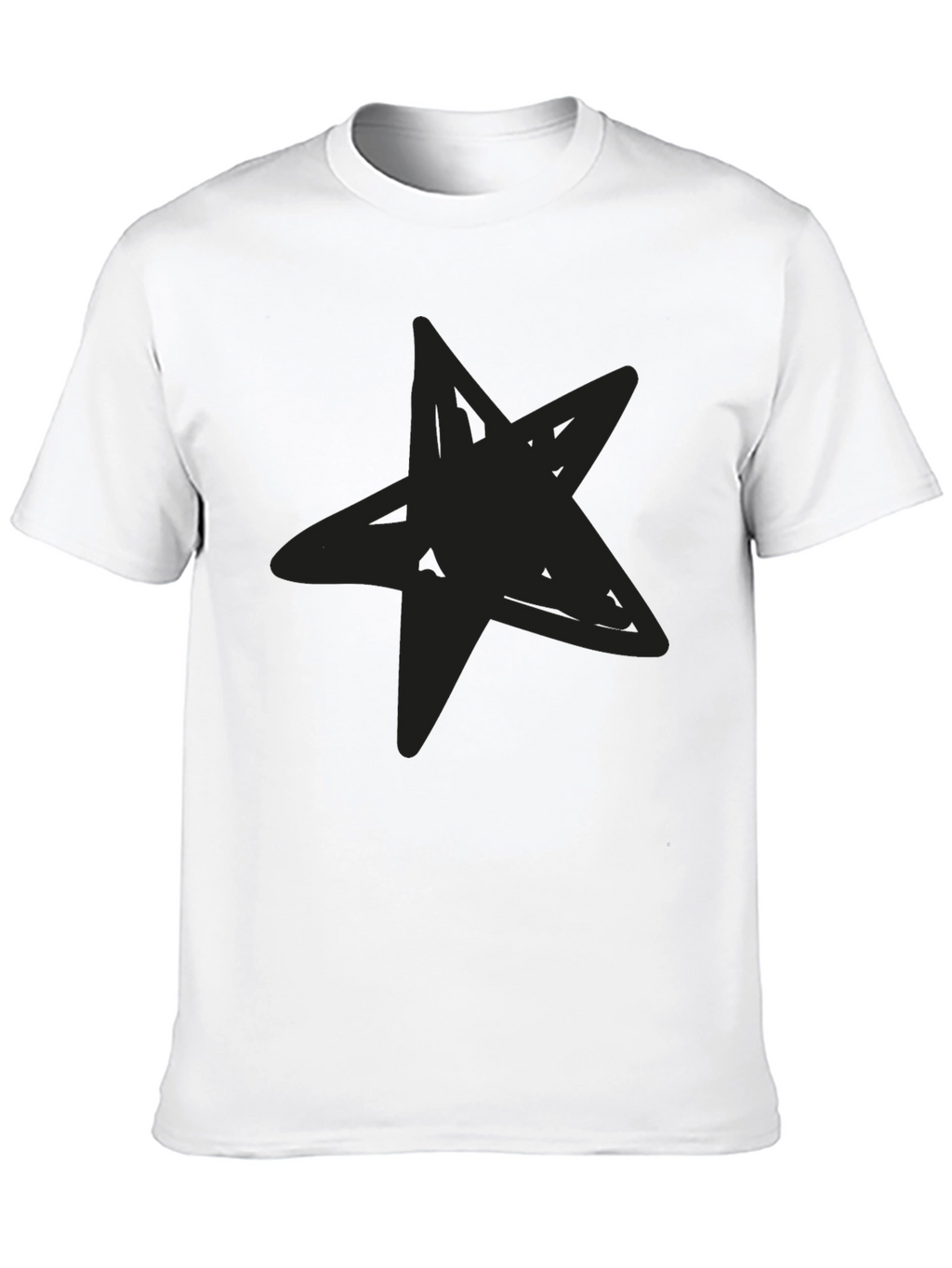Mens Black Star Graphic T-Shirt