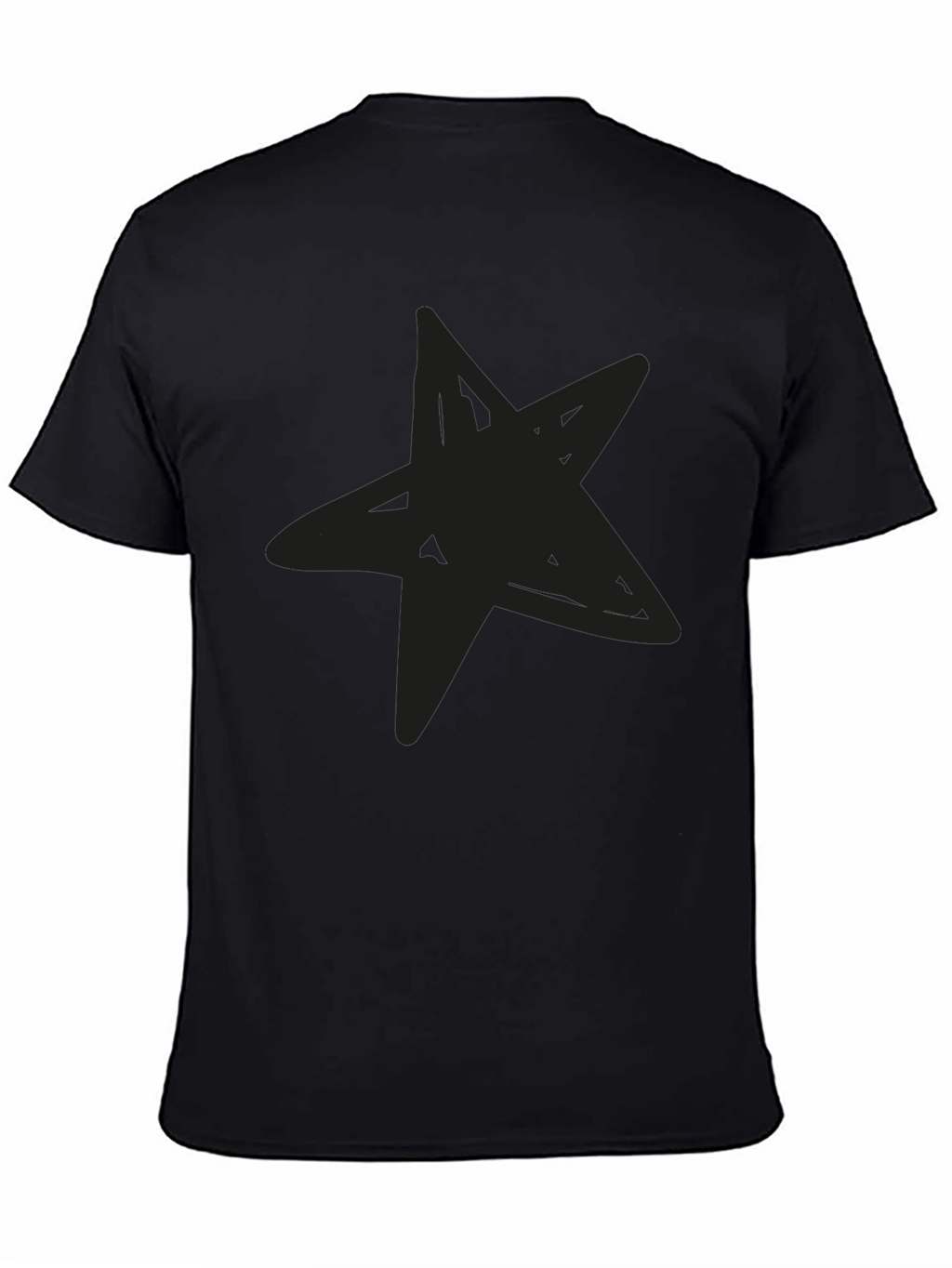 Mens Black Star Graphic T-Shirt