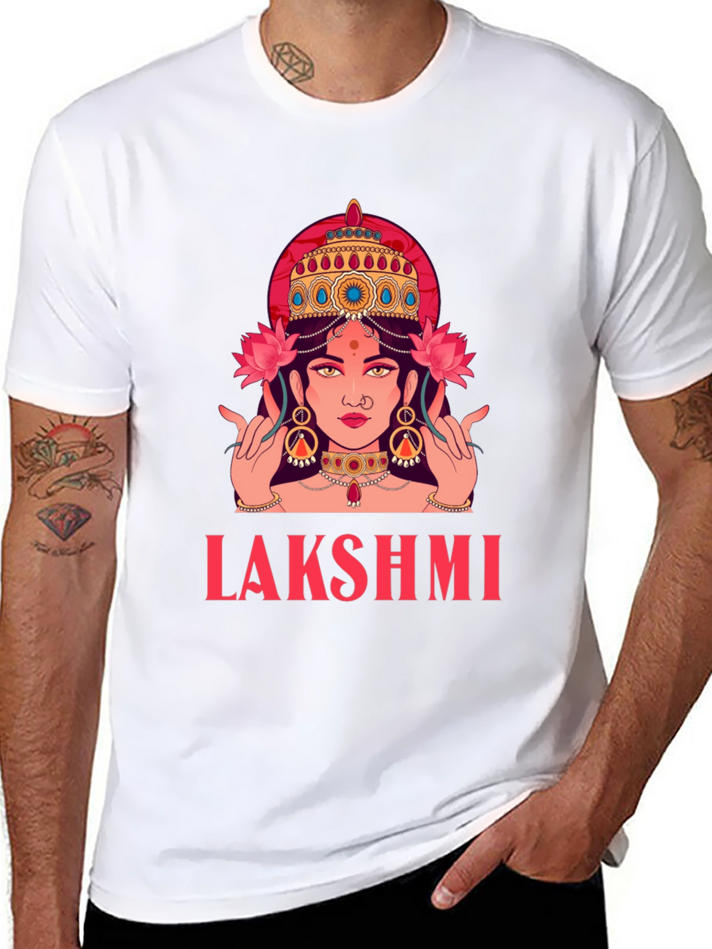 Lakshmi Graphic Tee - Divine Indian Goddess Shirt