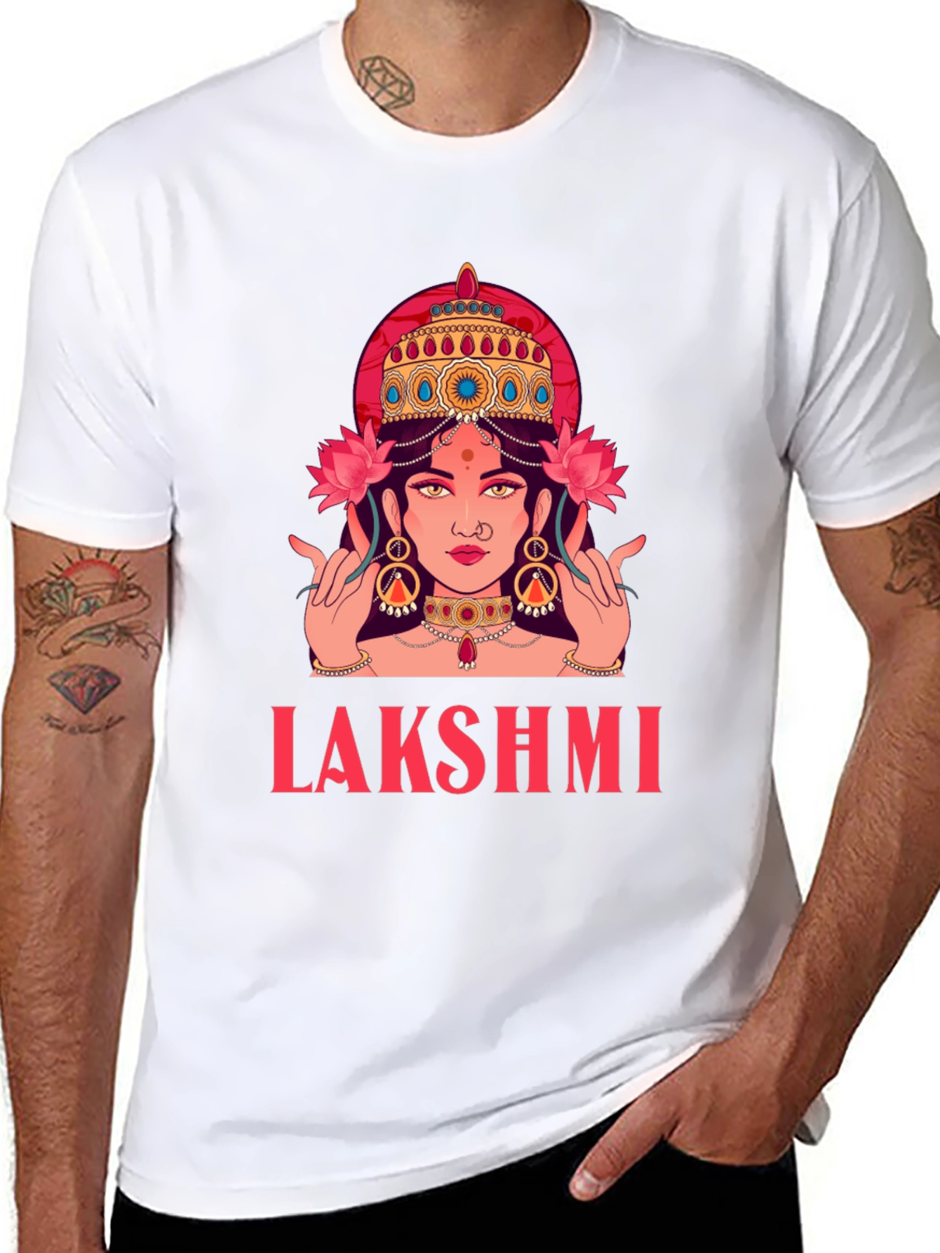 Lakshmi Graphic Tee - Divine Indian Goddess Shirt