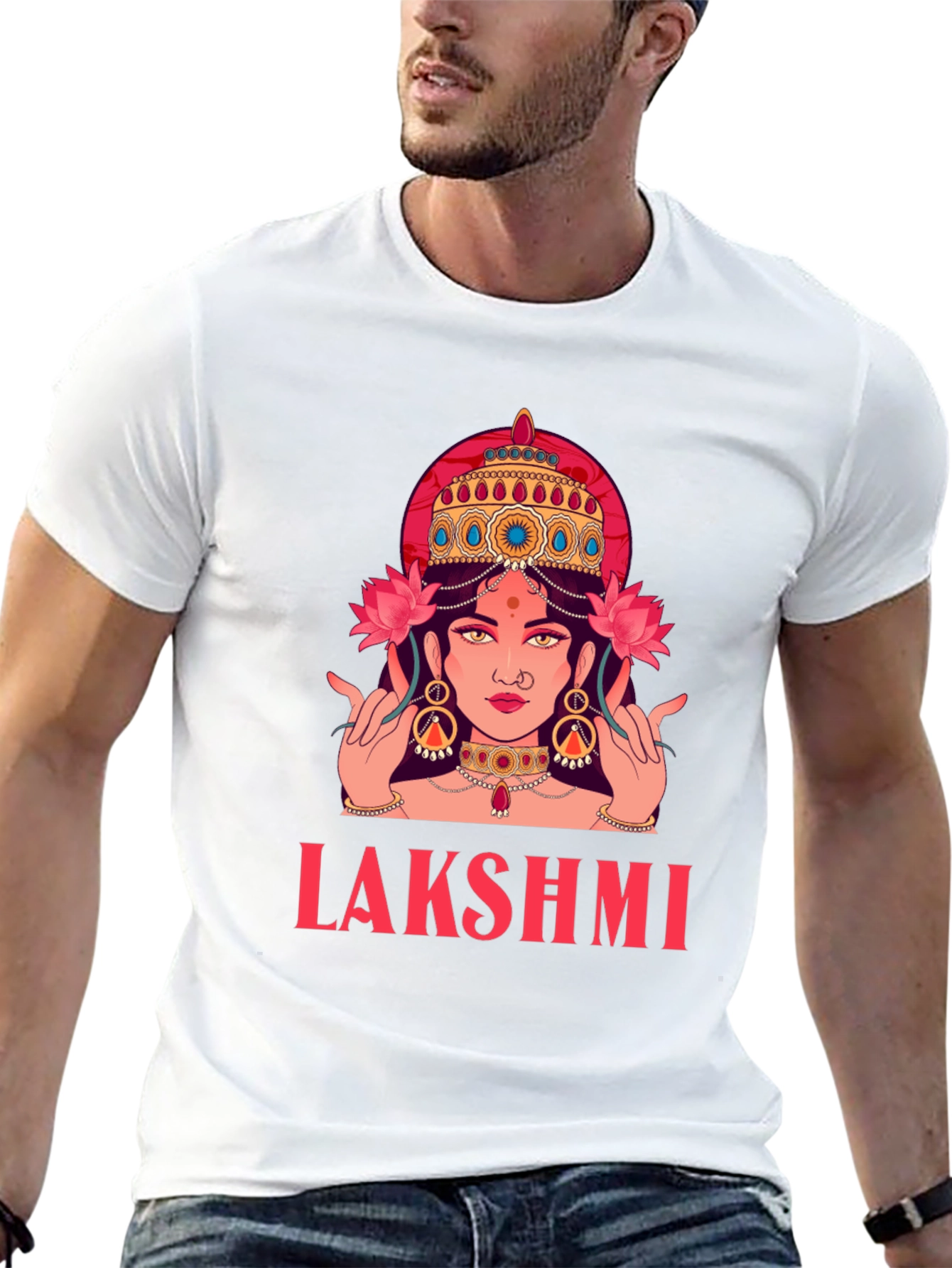 Lakshmi Graphic Tee - Divine Indian Goddess Shirt