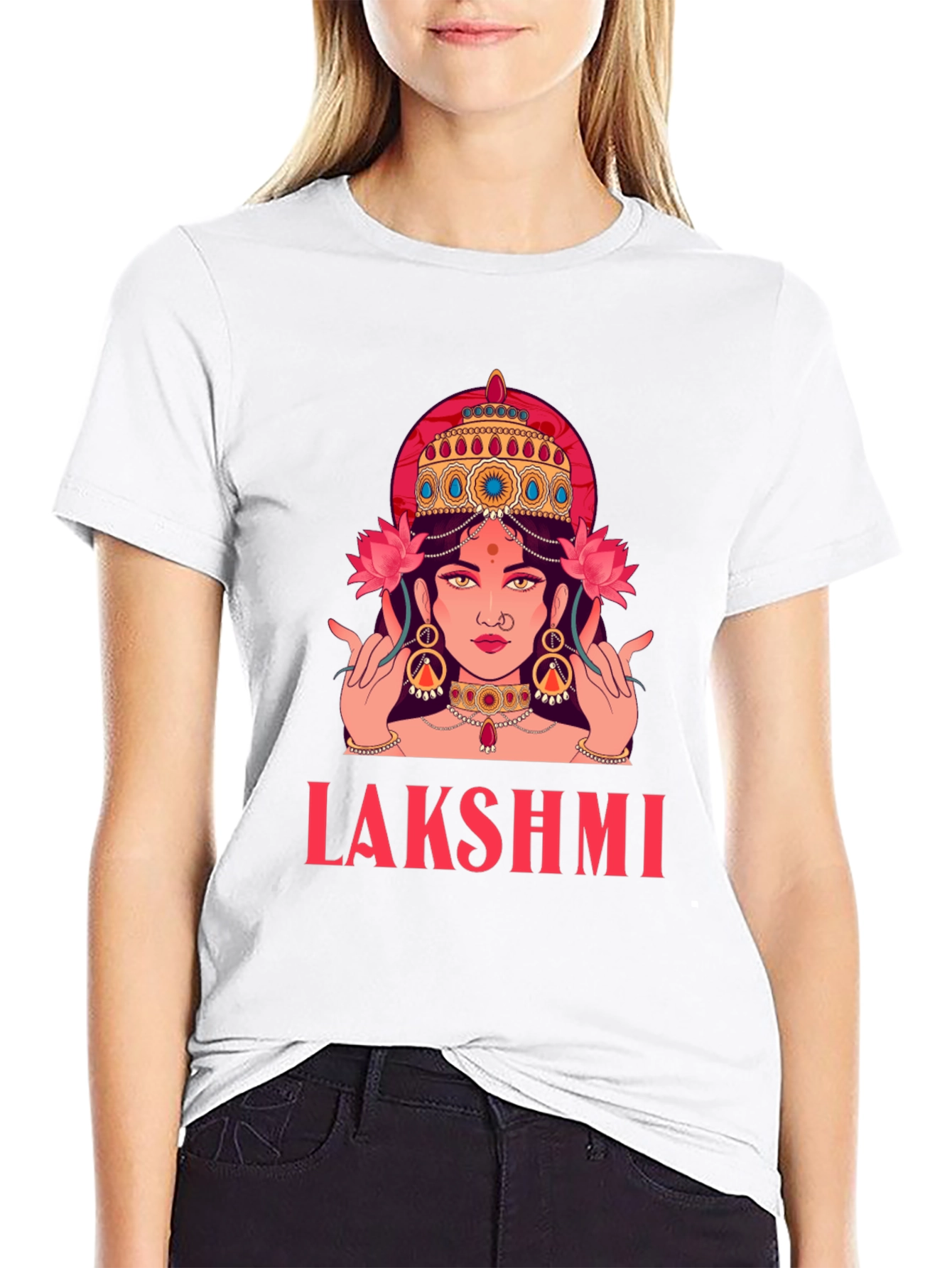 Lakshmi Graphic Tee - Divine Indian Goddess Shirt