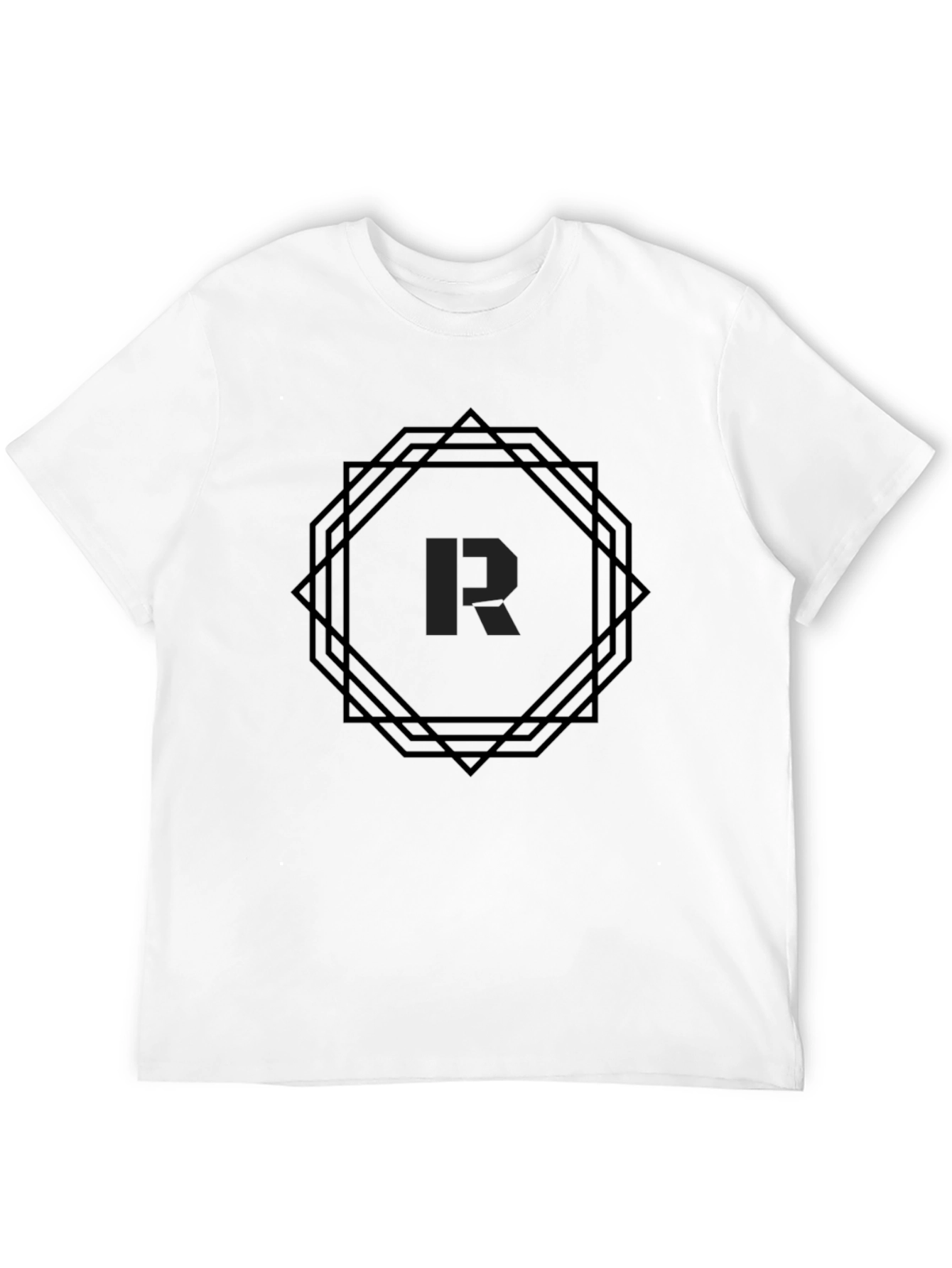 Geometric R Graphic Black T-Shirt
