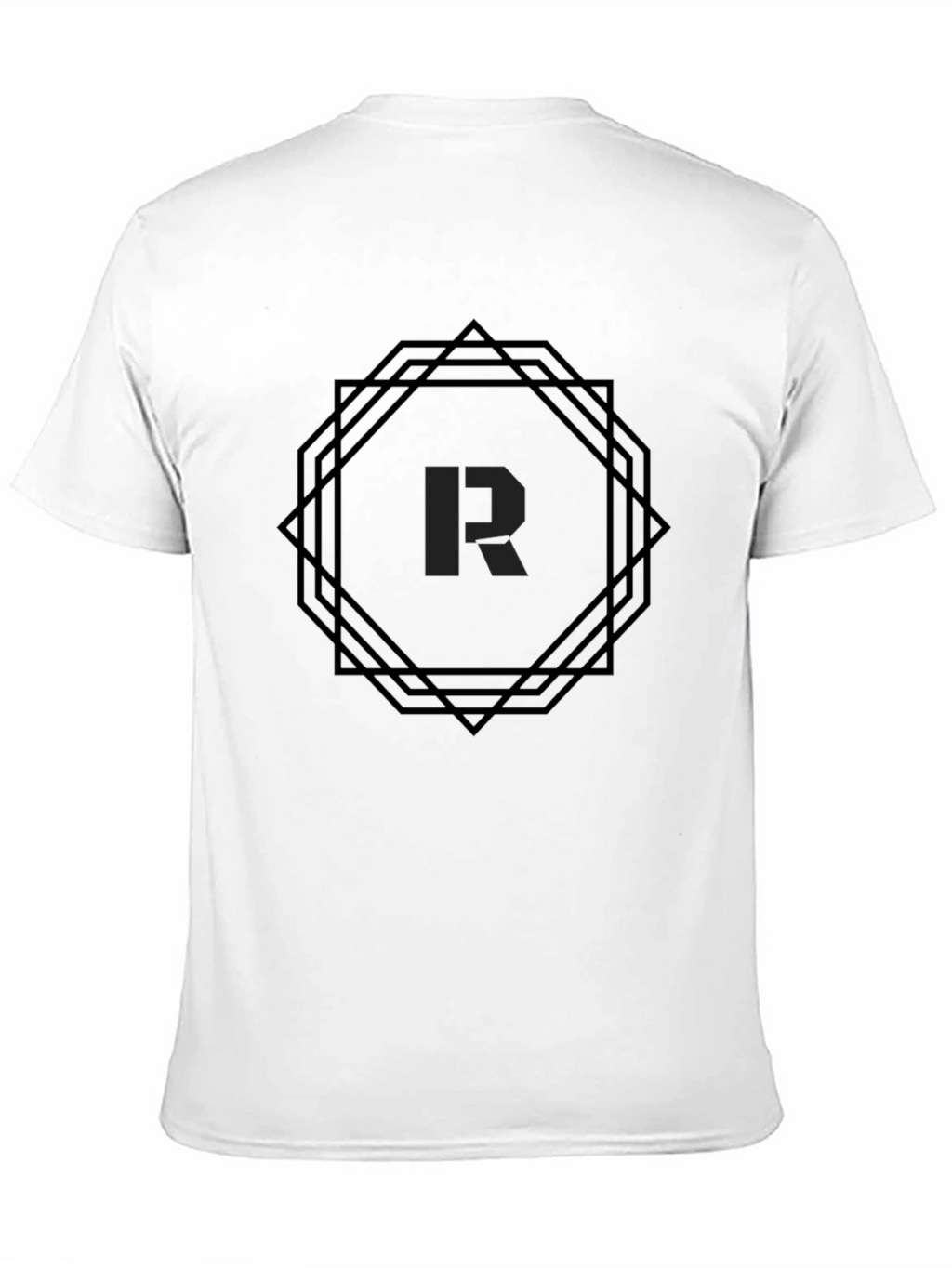 Geometric R Graphic Black T-Shirt