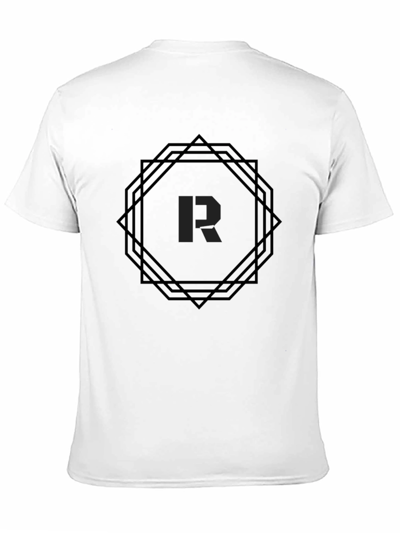 Geometric R Graphic Black T-Shirt