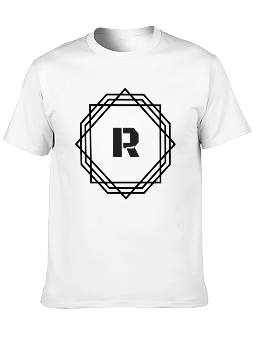 Geometric R Graphic Black T-Shirt
