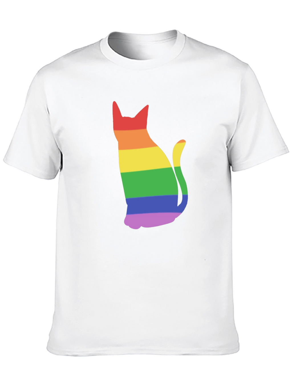 Rainbow Cat Black T-Shirt