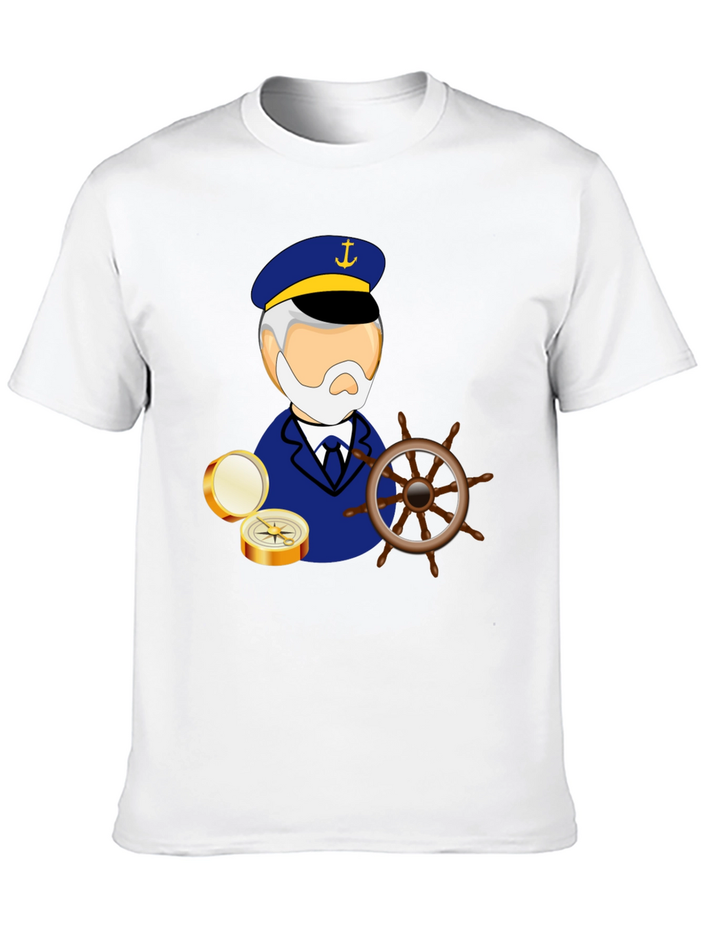 Nautical Captain Graphic Black T-Shirt