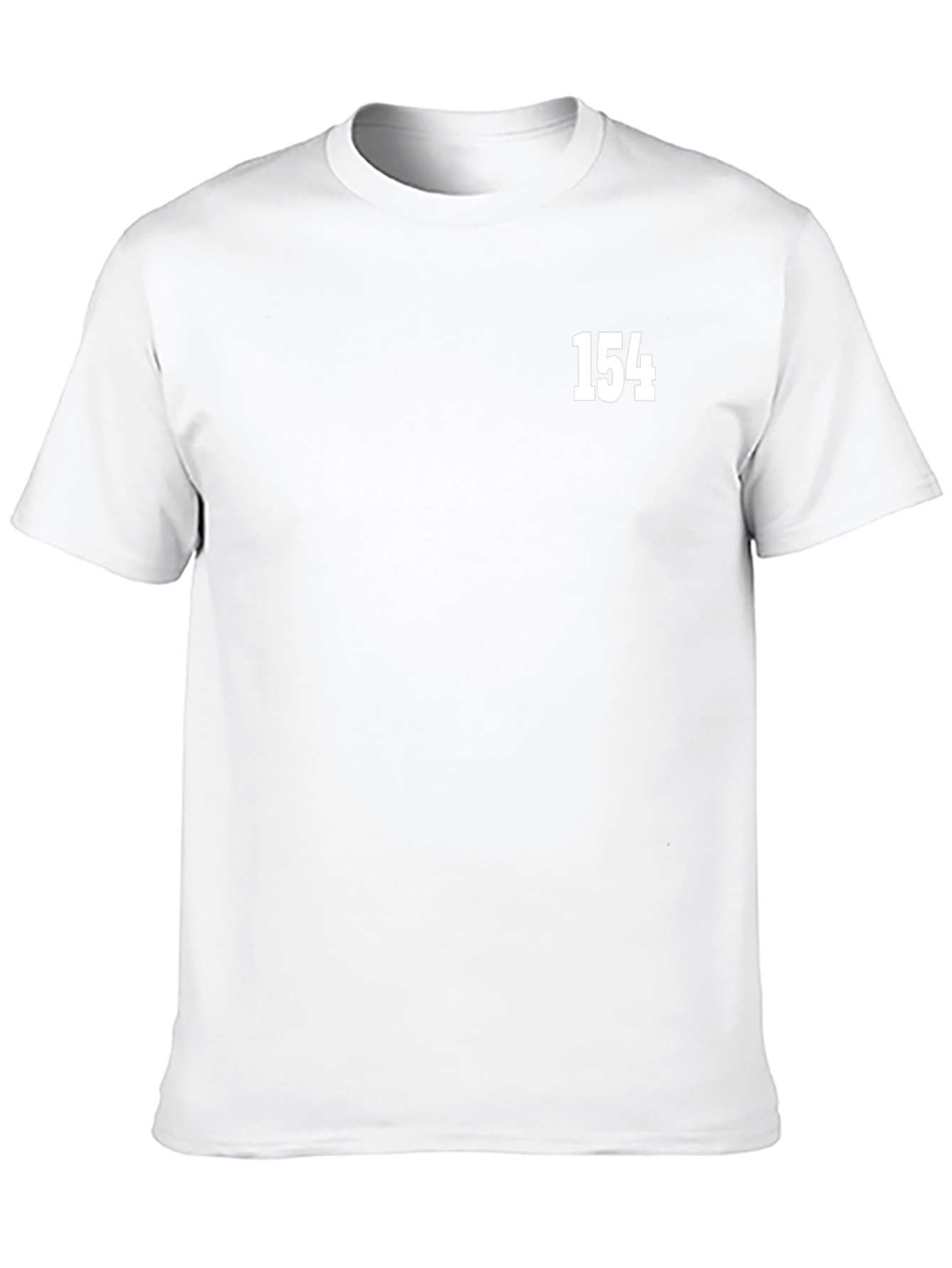 Mens Black T-Shirt with White 154 Design