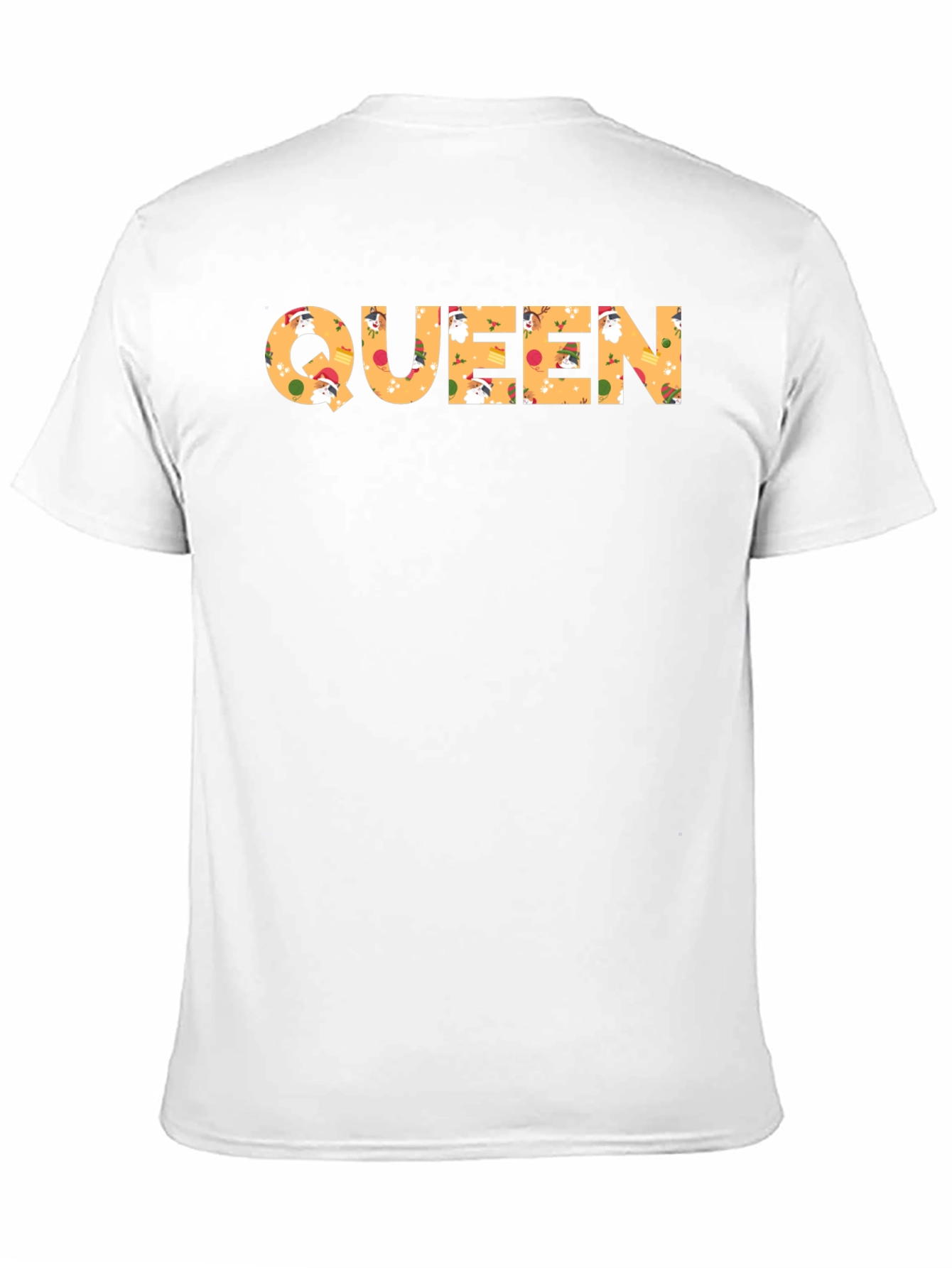 Queen Christmas Pattern Crew Neck T-Shirt